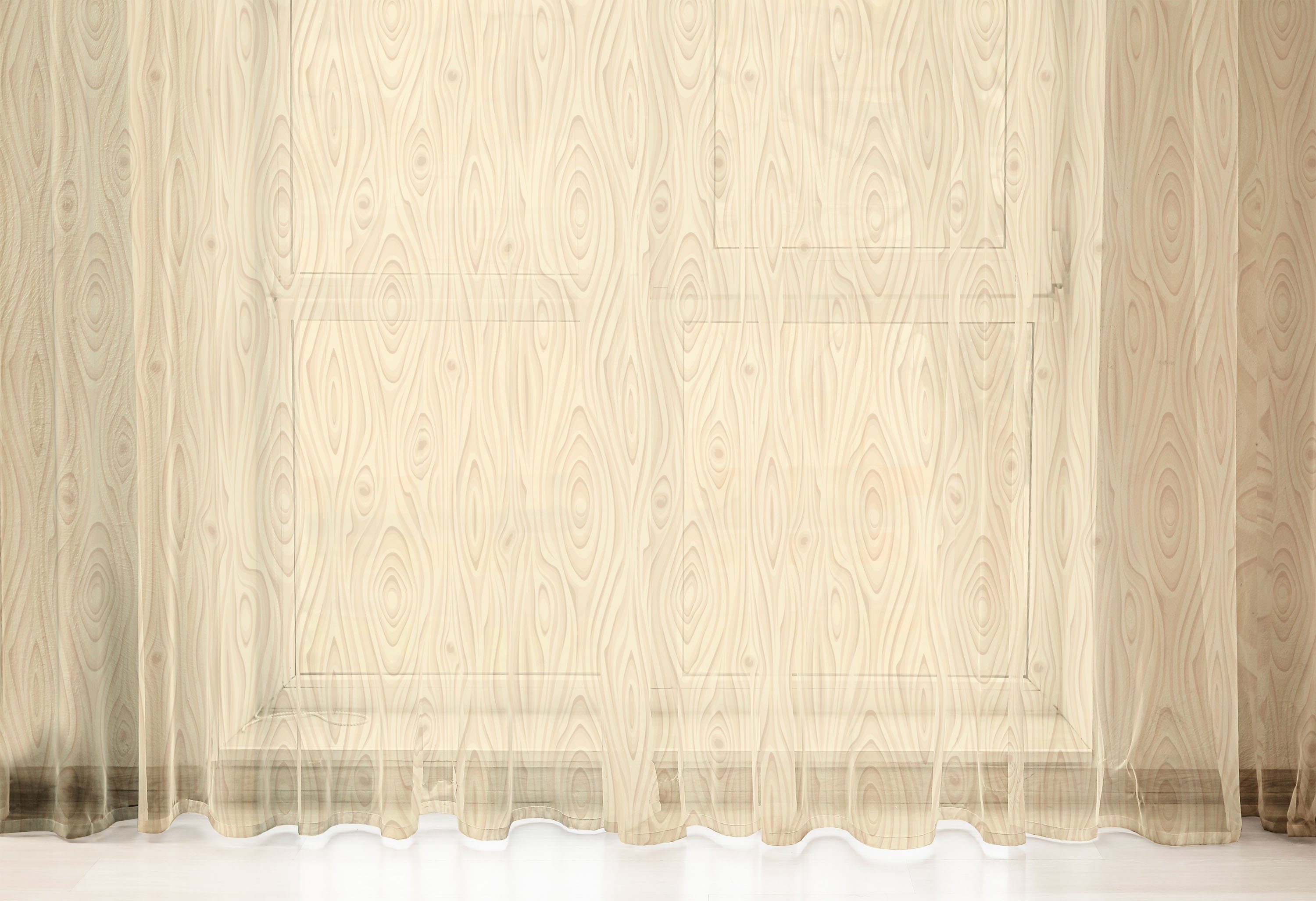 Gardine schiere Drapierung für Organic Beschaffenheit Hochzeit 2 Panels, Abakuhaus, Hölzerne Party Beige