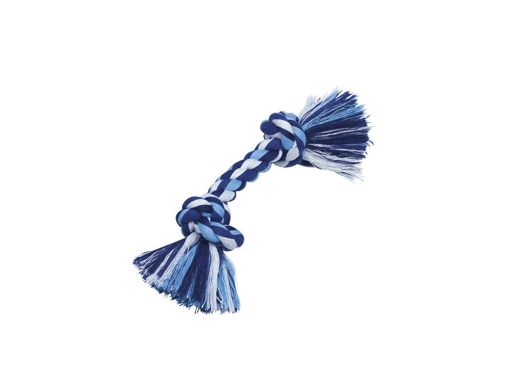 Nobby Tiertaue Rope Toy, Spielseile, 2 Knoten, ca.21 cm, 80% Baumwolle 20% Polyester, Zur Zahnpflege
