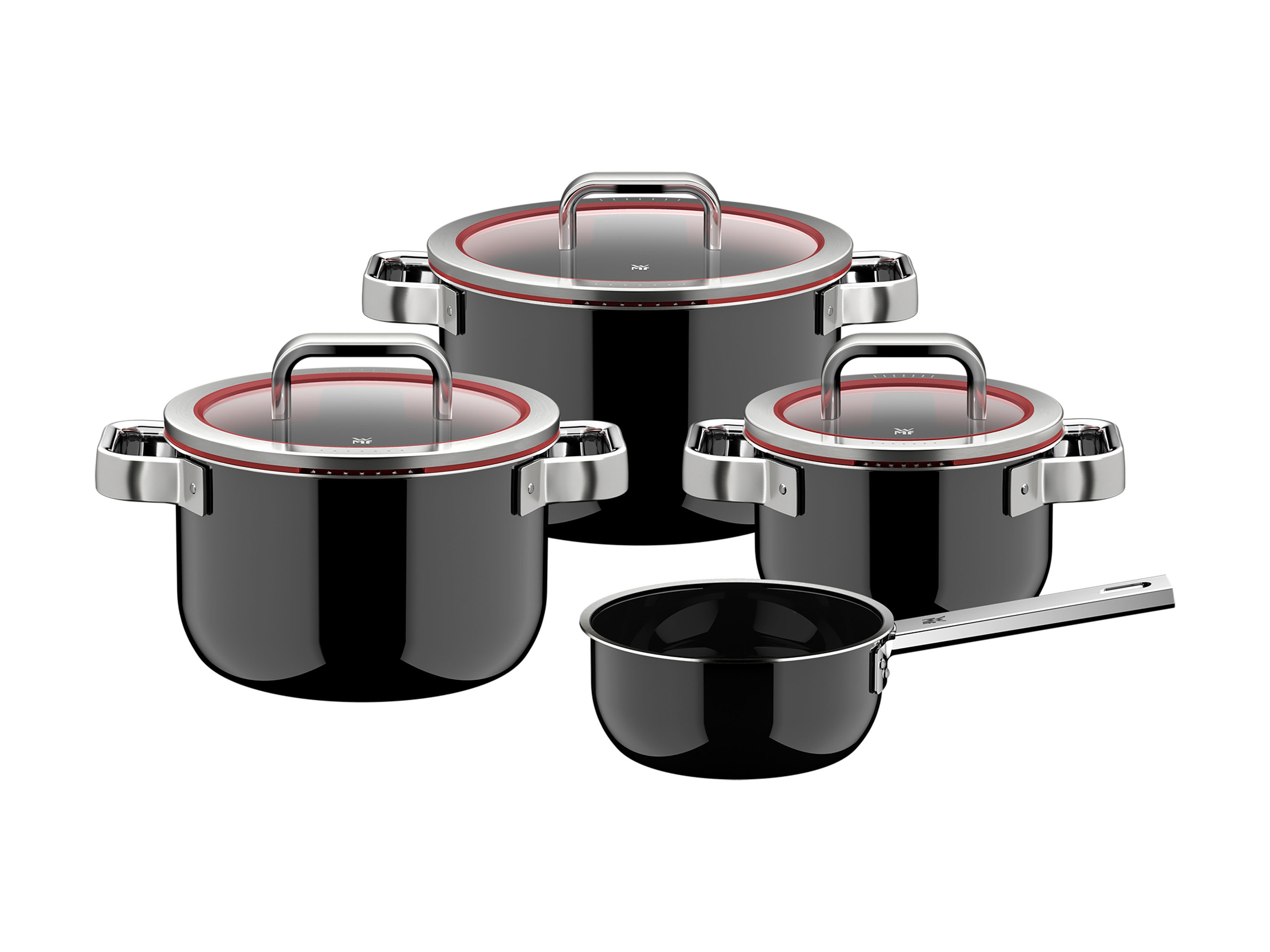 WMF Topf-Set Fusiontec Function Pro, Edelstahl, Glas (Set, 7-tlg), integrierte Siebfunktion, spülmaschinengeeignet, Made in Germany