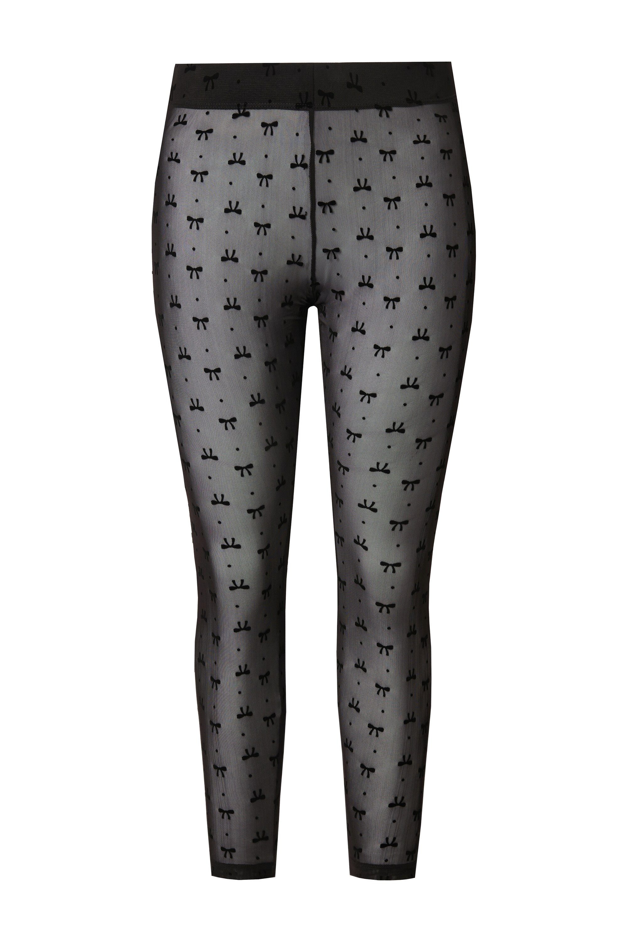 Ulla Popken Feinstrumpfhose Strumpf-Leggings Mesh Schleifen Stretchkomfort