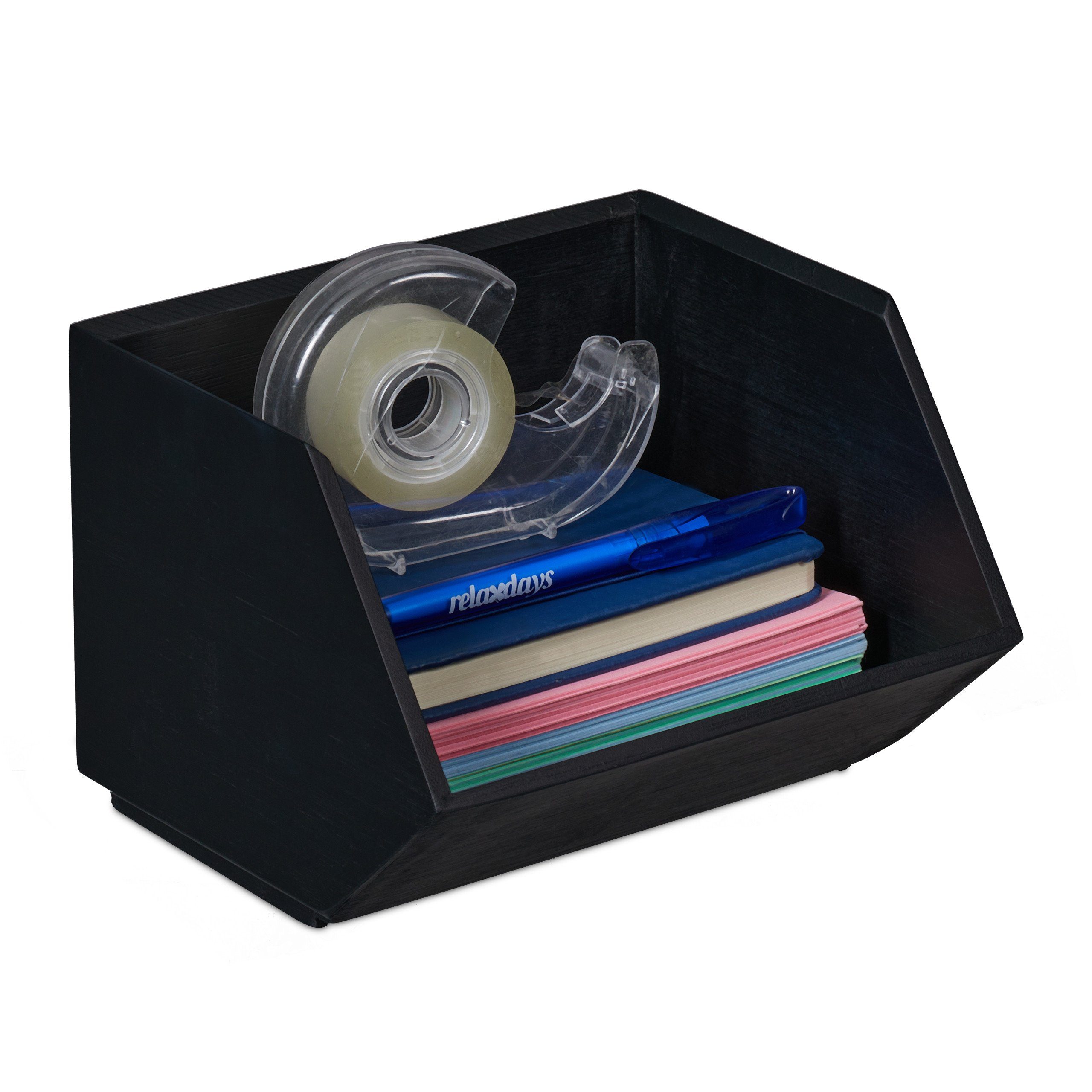 relaxdays Organizer Schreibtischorganizer Bambus stapelbar (1 St), C