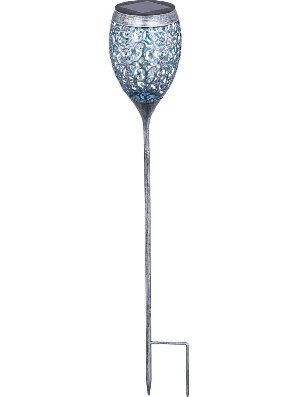 Trend Line LED Gartenfackel TrendLine LED Solarfackel Ornament 75,5 cm silber