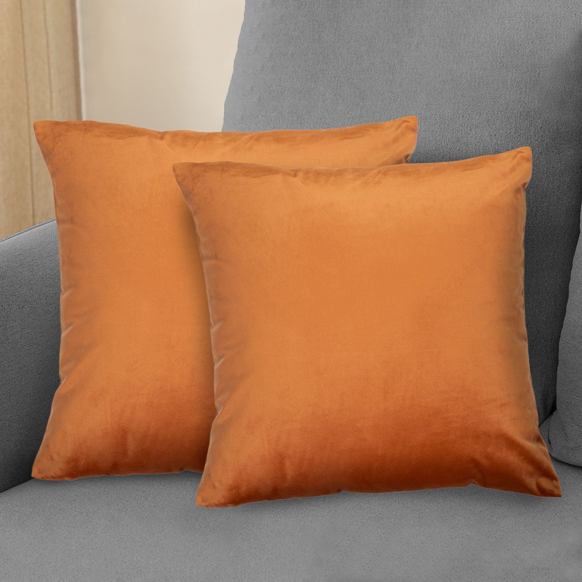 Komfortec Kissenbezug Samt Kissenbezüge, Dekorativer Couchkissenbezug & Sofakissenbezug, (2 Stück), 40x40 cm, Zierkissenhülle, Zierkissenbezüge