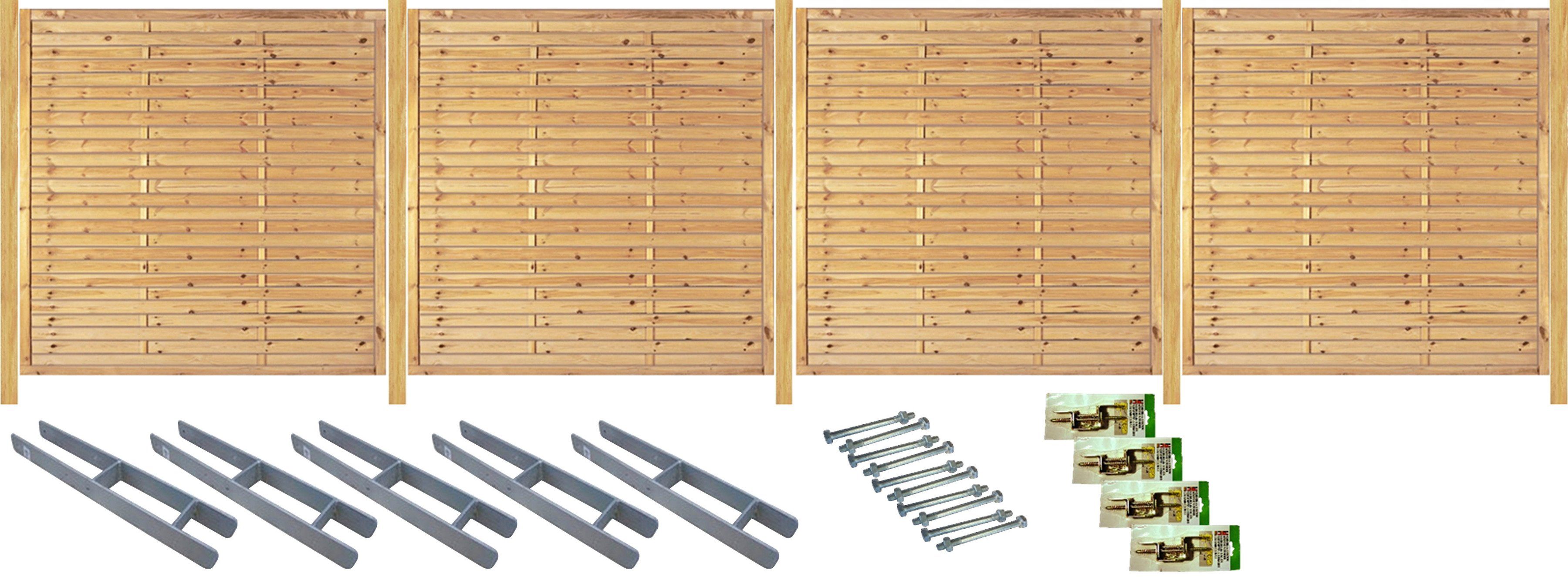 Tetzner & Jentzsch Sichtschutzelement Las Vegas 2, (Set), kesseldruckimprägniert