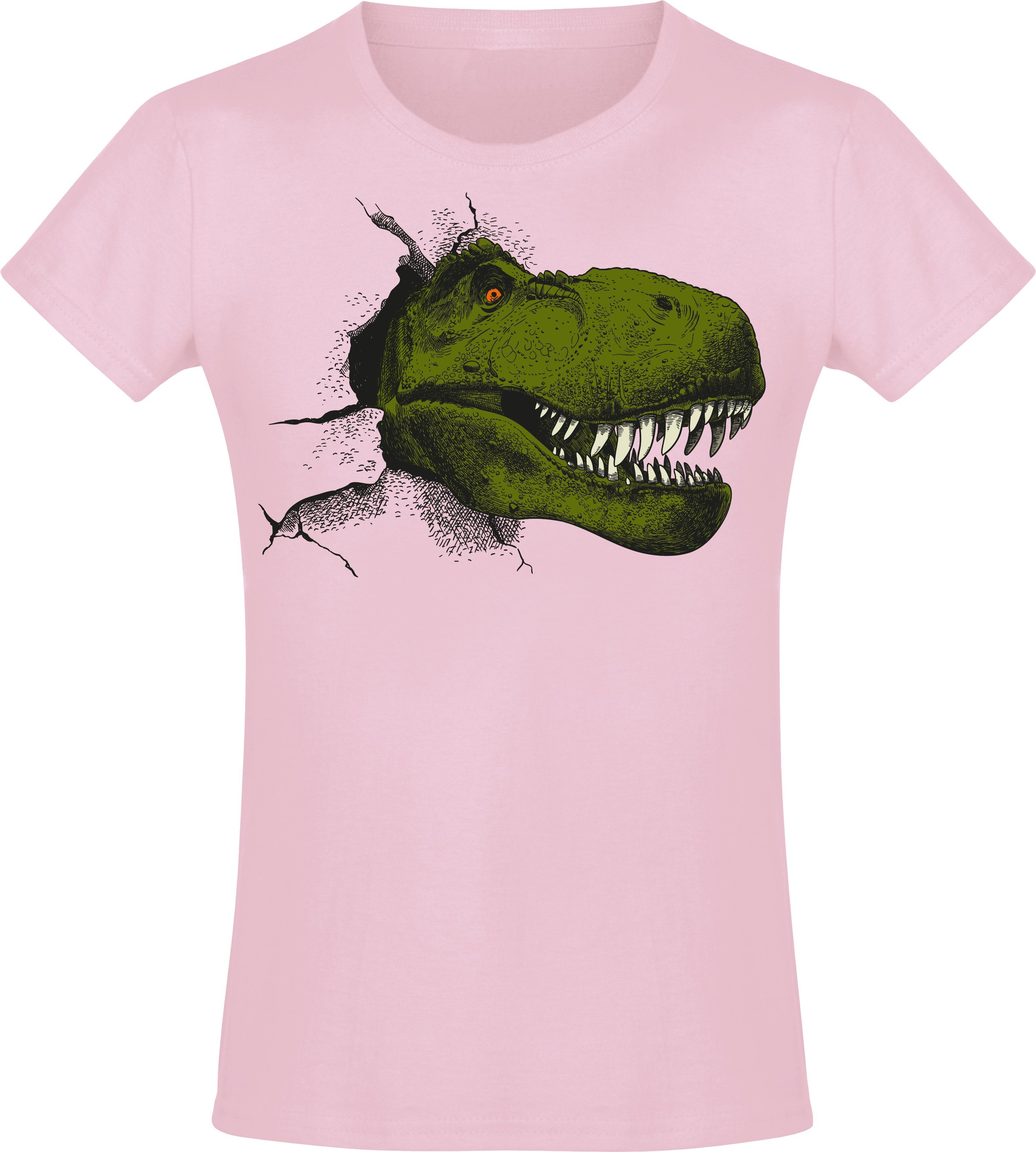 Print-Shirt Mädchen T-Shirt: "T-Rex" - Tyrannosaurus Dino Planet Dinosaurier