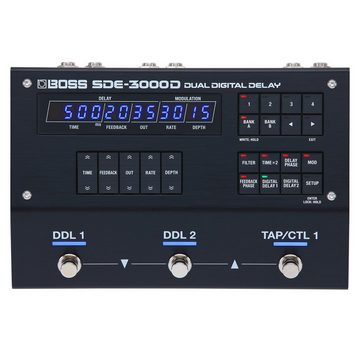Boss by Roland E-Gitarre SDE-3000D Dual Digital Delay Effektgerät, Pedal