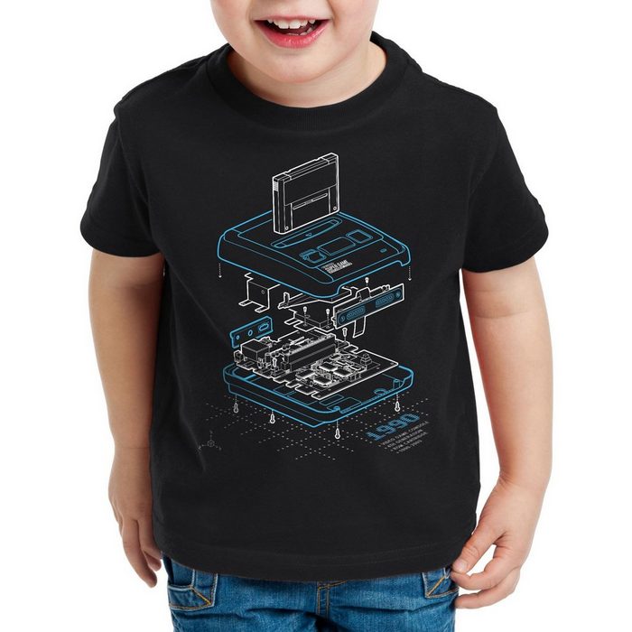 style3 Print-Shirt Kinder T-Shirt SNES anno 1990 classic gamer 16-Bit videospiel retro