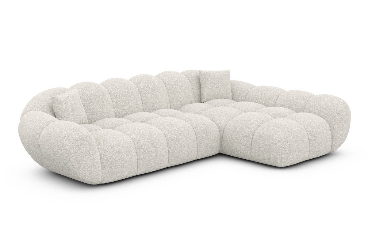 Sofa Dreams Polsterecke Maleron L Form kurz Stoffsofa, 4-Sitzer, Polstersofa, Ottomane rechts, Boucléstoff Bezug in Weiß