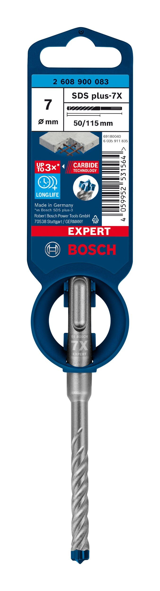 BOSCH Universalbohrer - Hammerbohrer Expert mm - x x 50 SDS 7 115 1er-Pack plus-7X