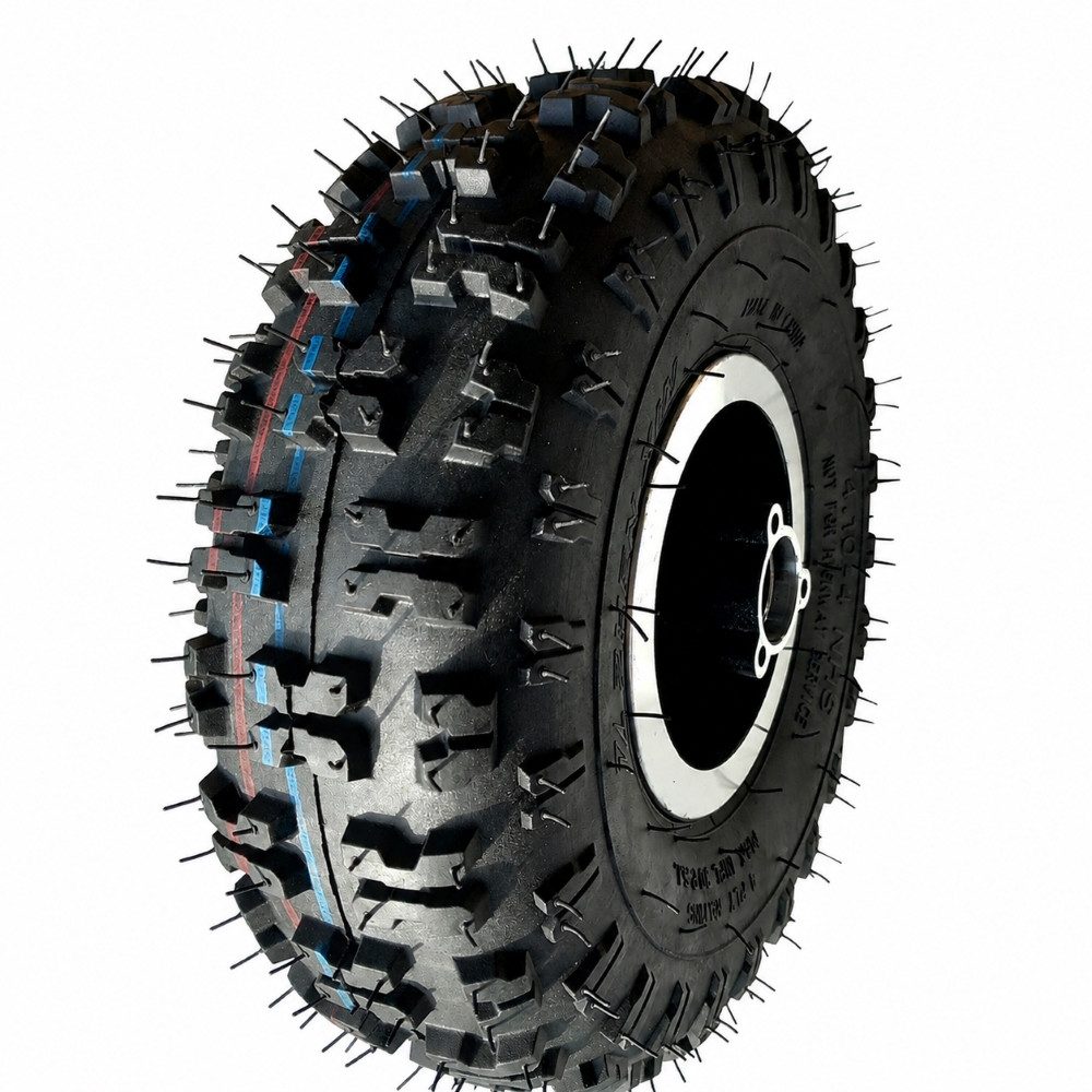 FunSport-Factory Kinderfahrzeug-Räder Komplettrad Kinderquadreifen Reifen 4.10-4, Stollenprofil, hoher Grip, für Kinderquads, robust & langlebig