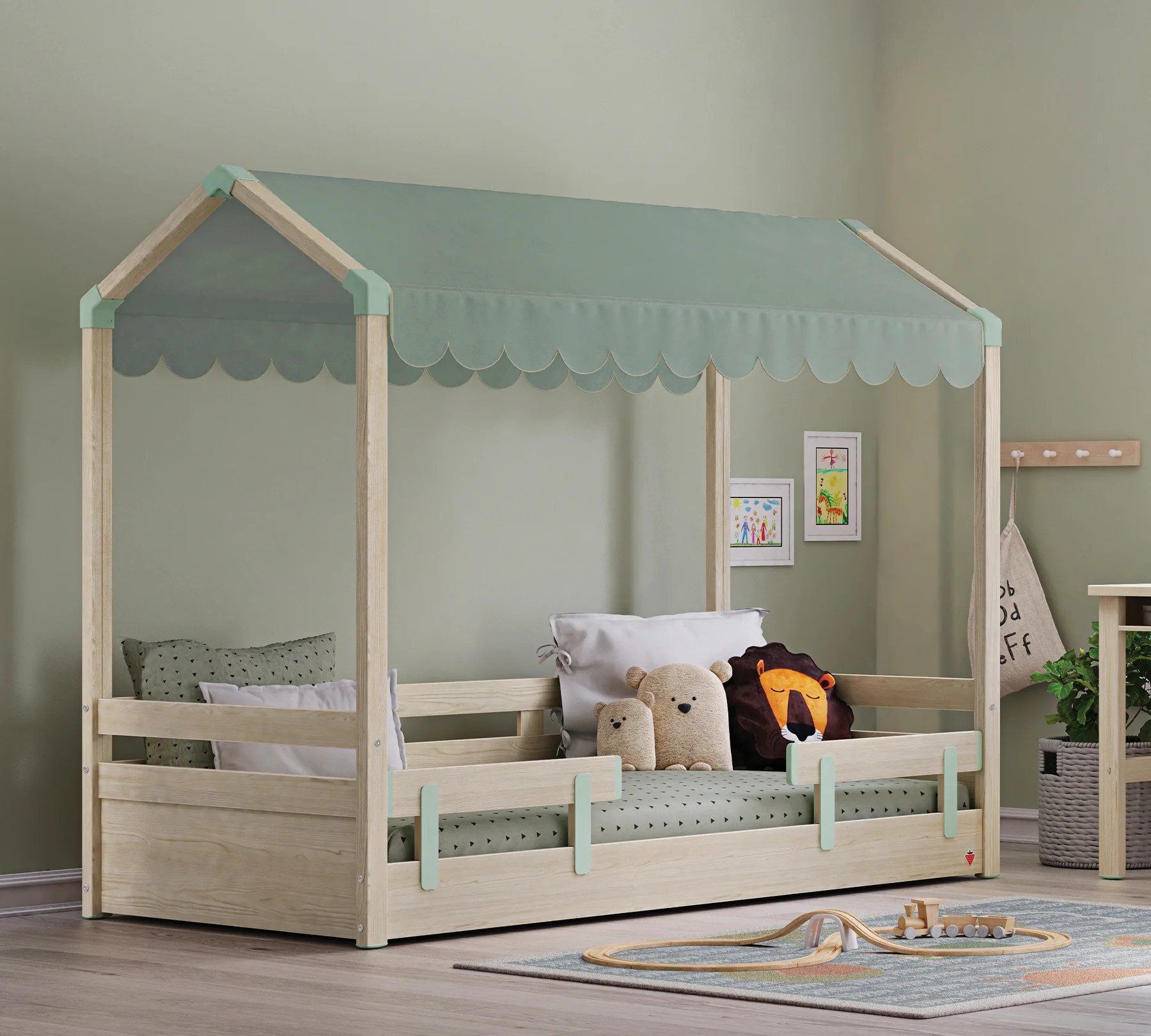 Möbel-Zeit Hausbett MONTES natur, 90x200 cm