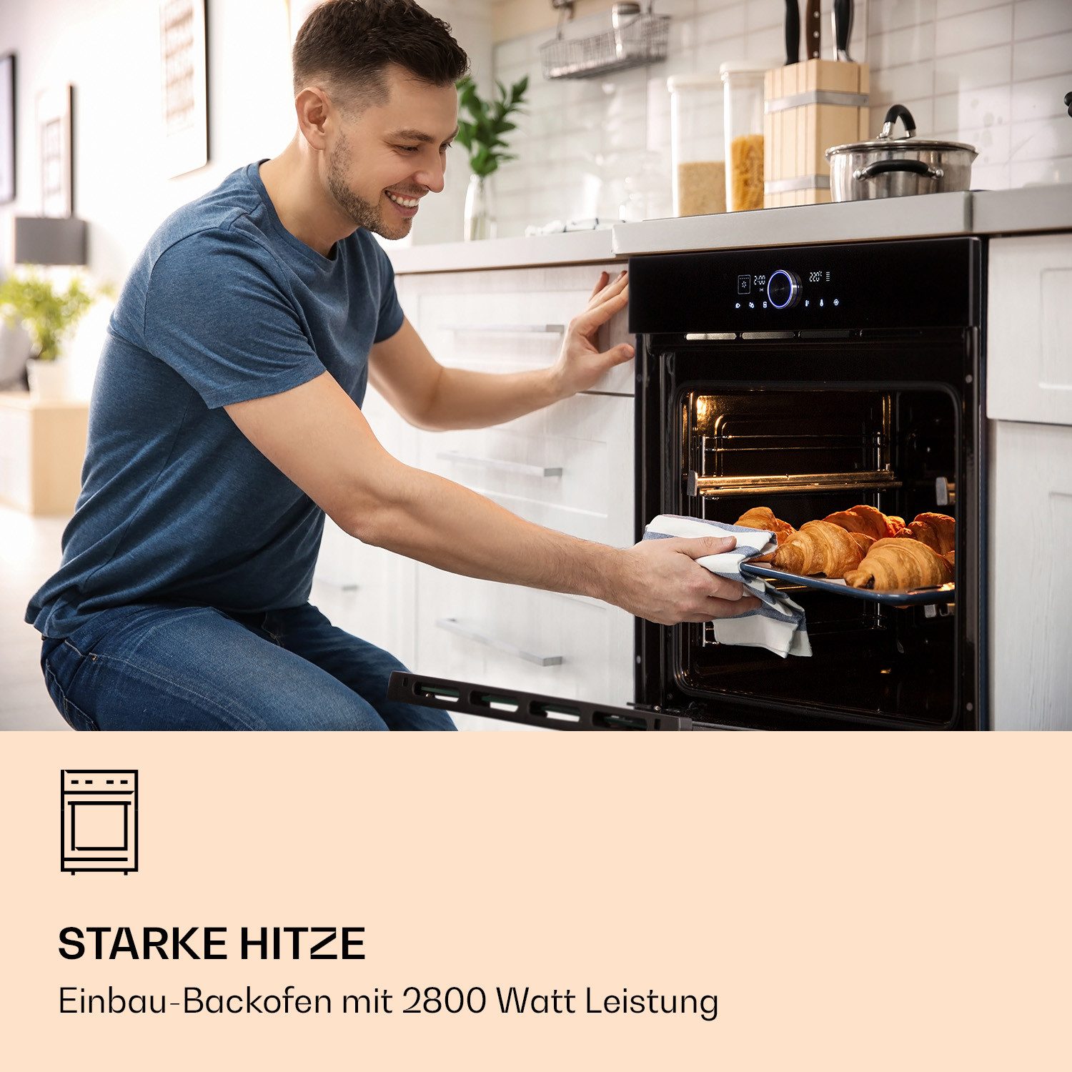 Klarstein Backofen Illuminosa Smart oven, mit Vollauszug, easyClean, Smart Einbaubackofen 11 Funktionen Timer 2800 W
