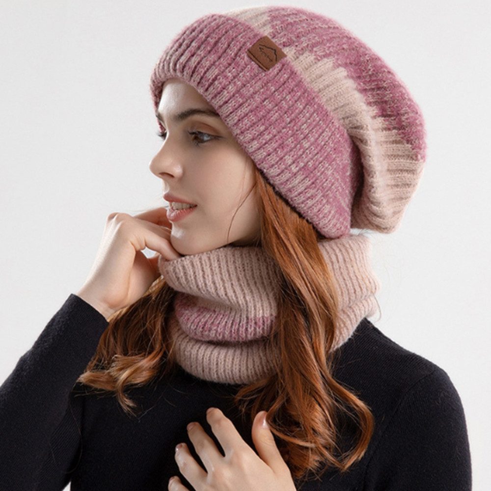 Cachito Mütze & Schal Herbst Winter Schal und Mütze Set 55-60CM Wintermütze Strickmütze mit Schal Damen Warme Mütze Beanie – Bild 2 von 5