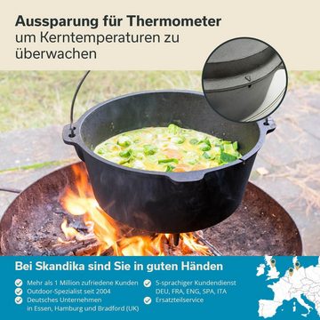 Skandika Grilltopf Dutch Oven Flame Master 8,5 L, Gusseisen Topf zum Kochen, inkl. Rezeptbuch der Sauerländer BBCrew