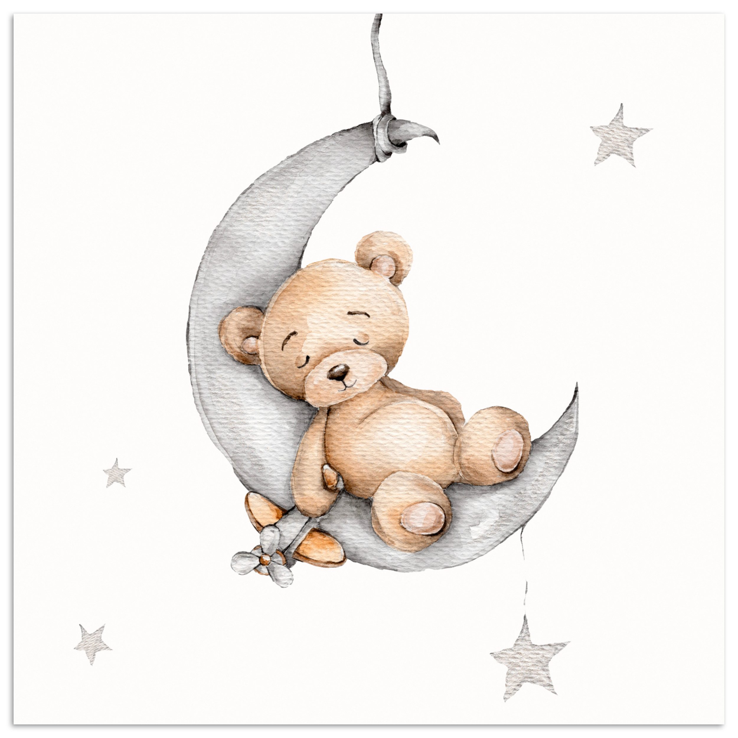 Poster Bär - Mond - Sterne - Kinder