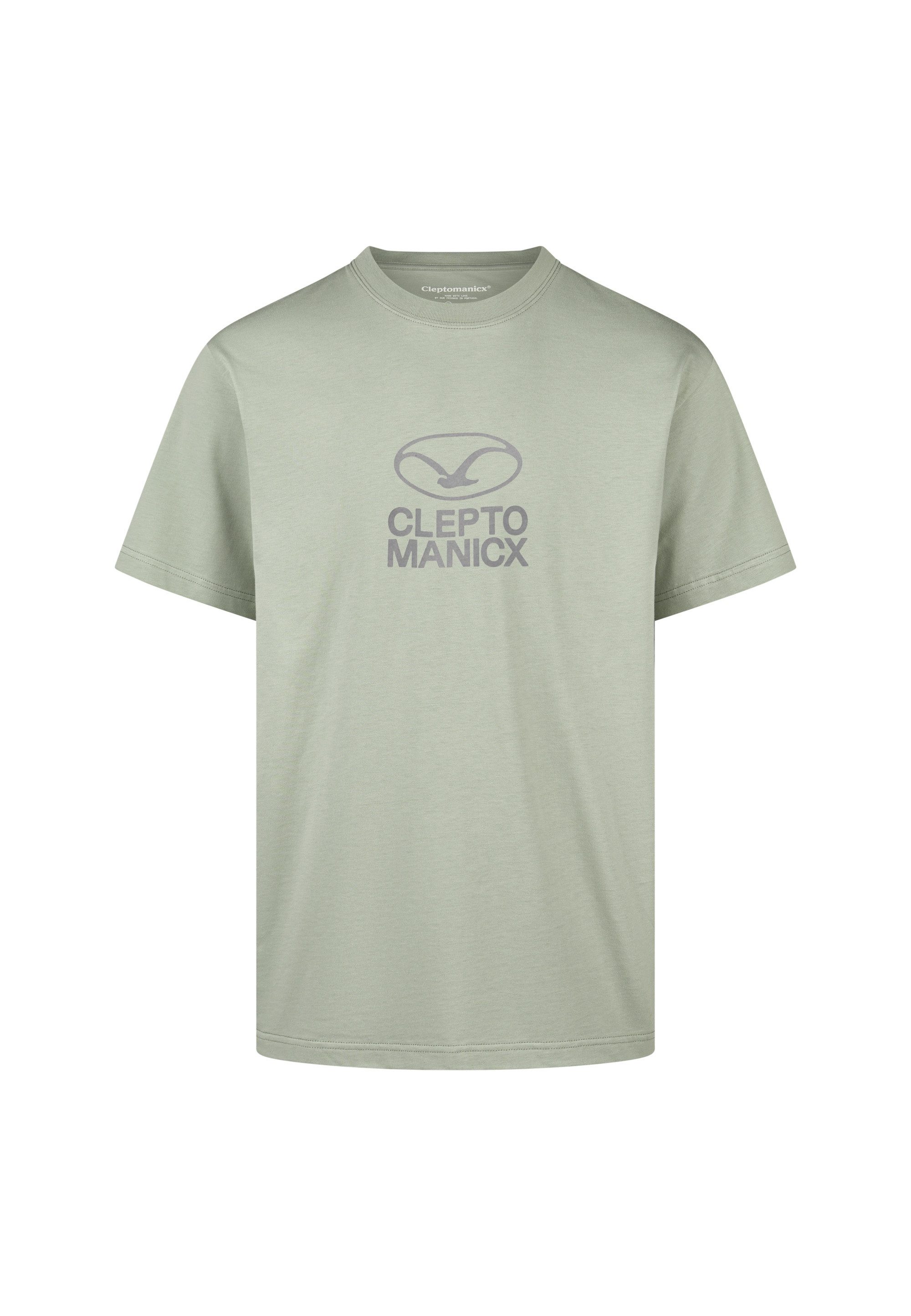 Cleptomanicx T-Shirt Möwe Plate mit großem Front-Print