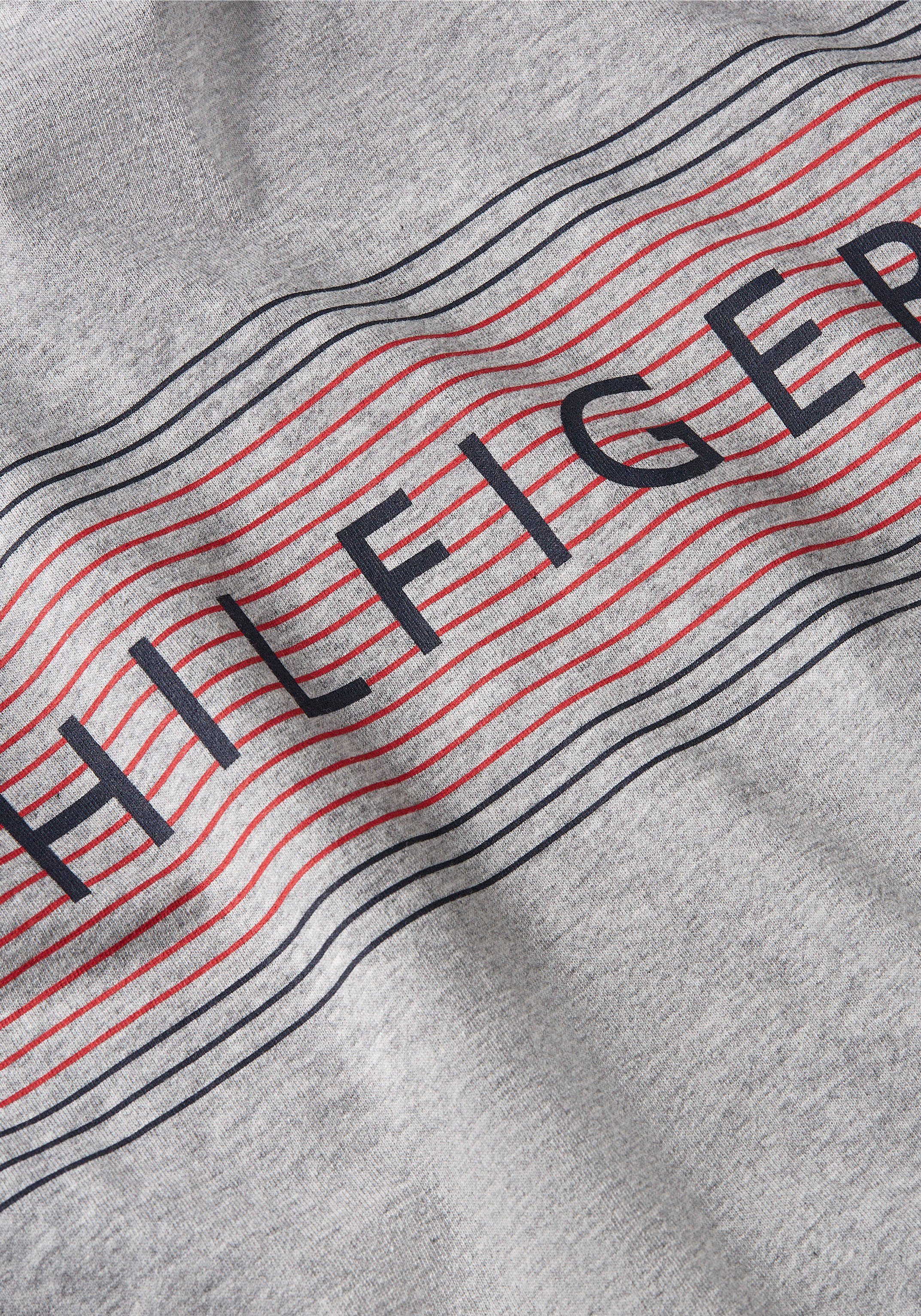 Rundhalsshirt Tommy am Heather mit Light TH-Stickerei Grey LOVE TEE Hilfiger BRAND Ärmel CHEST