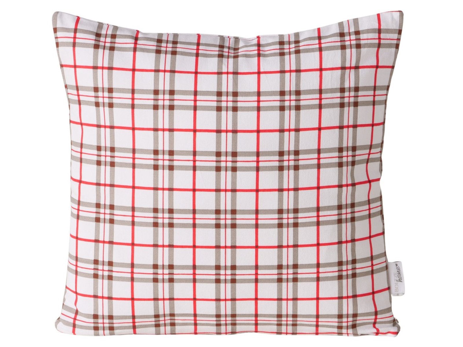 BOLTZE Dekokissen Kitzbühl Kissen beige/rot 40x40cm (1 Stück)