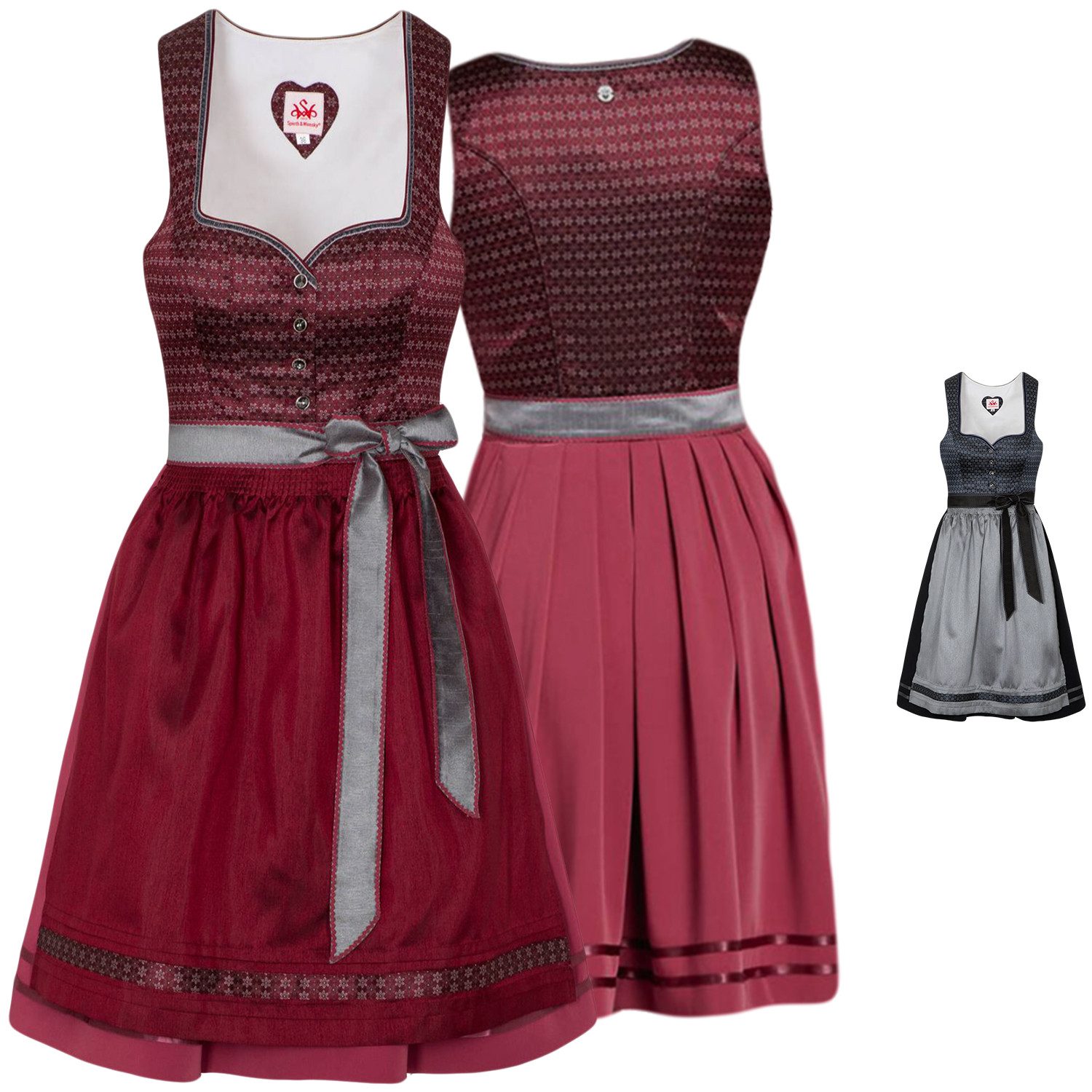 Spieth & Wensky Dirndl Wiga-Dirndl 2-teiliges Midi-Dirndl Kleid Dirndl Trachtenkleid