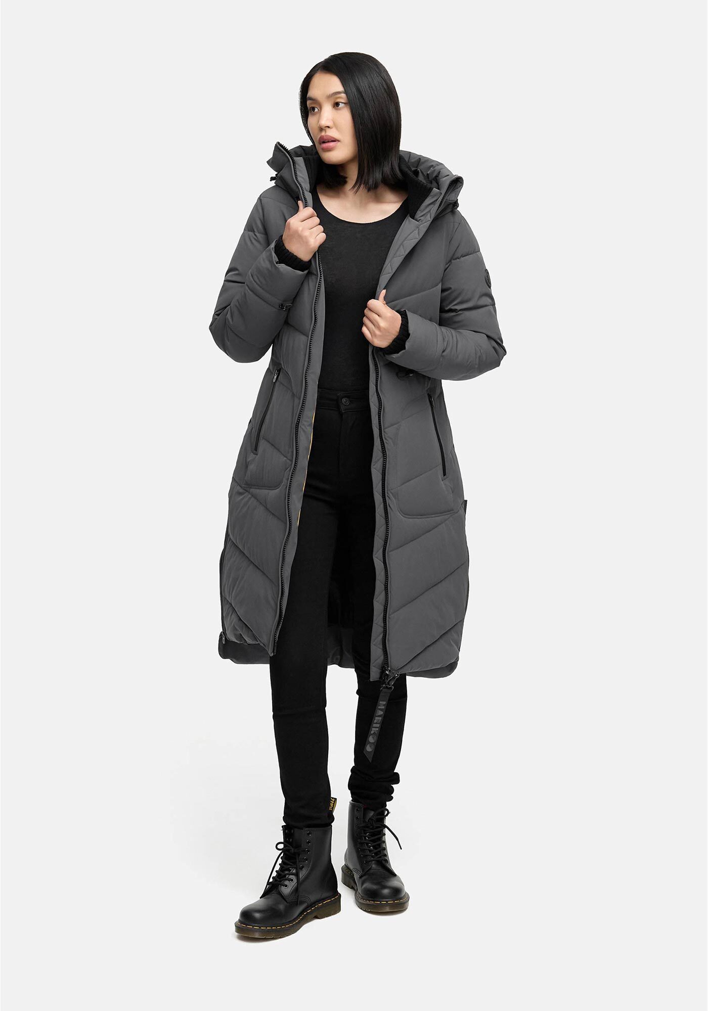 Marikoo Winterjacke Benikoo langer Winter Mantel gesteppt – Bild 3 von 5