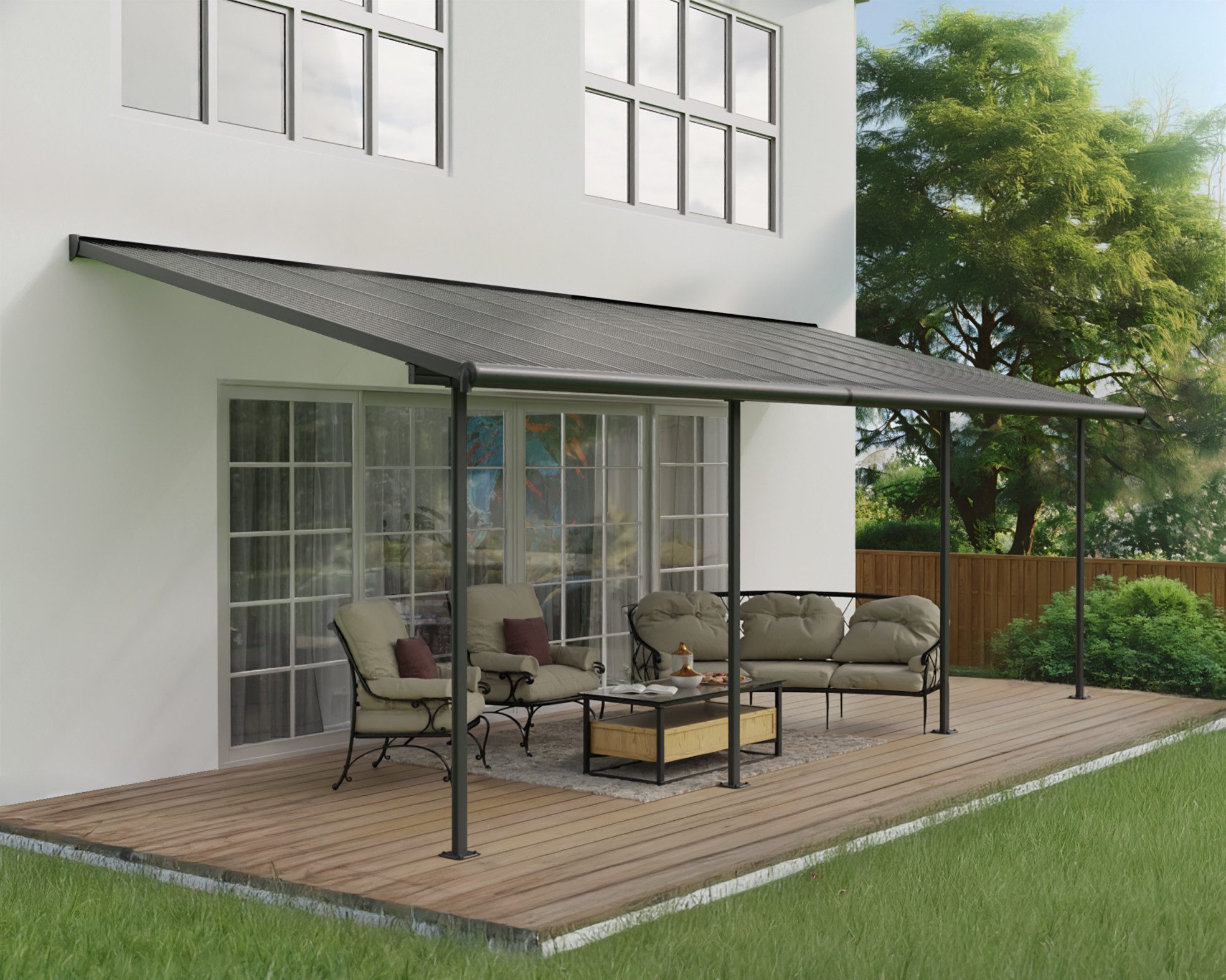 Palram - Canopia Terrassendach Capri Alu Terrassenüberdachung, BxT: 739x295 cm, einfache DIY Montage