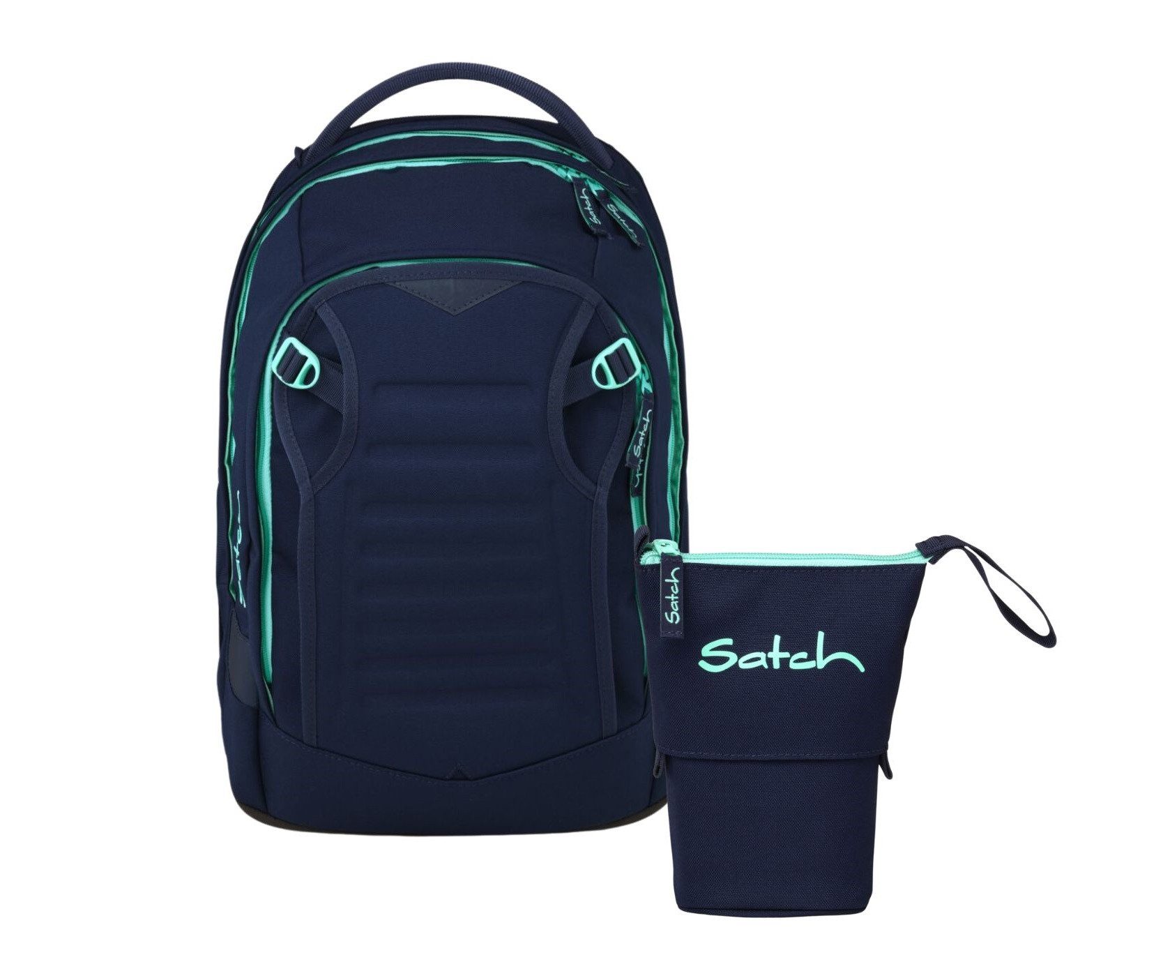 Satch Schulranzen Schulrucksack-Set MATCH PLUS Ocean Mint 2-teilig (2-teilig), Schulranzen, ergonomisch, 30 + 5 Liter, 4 Fächer