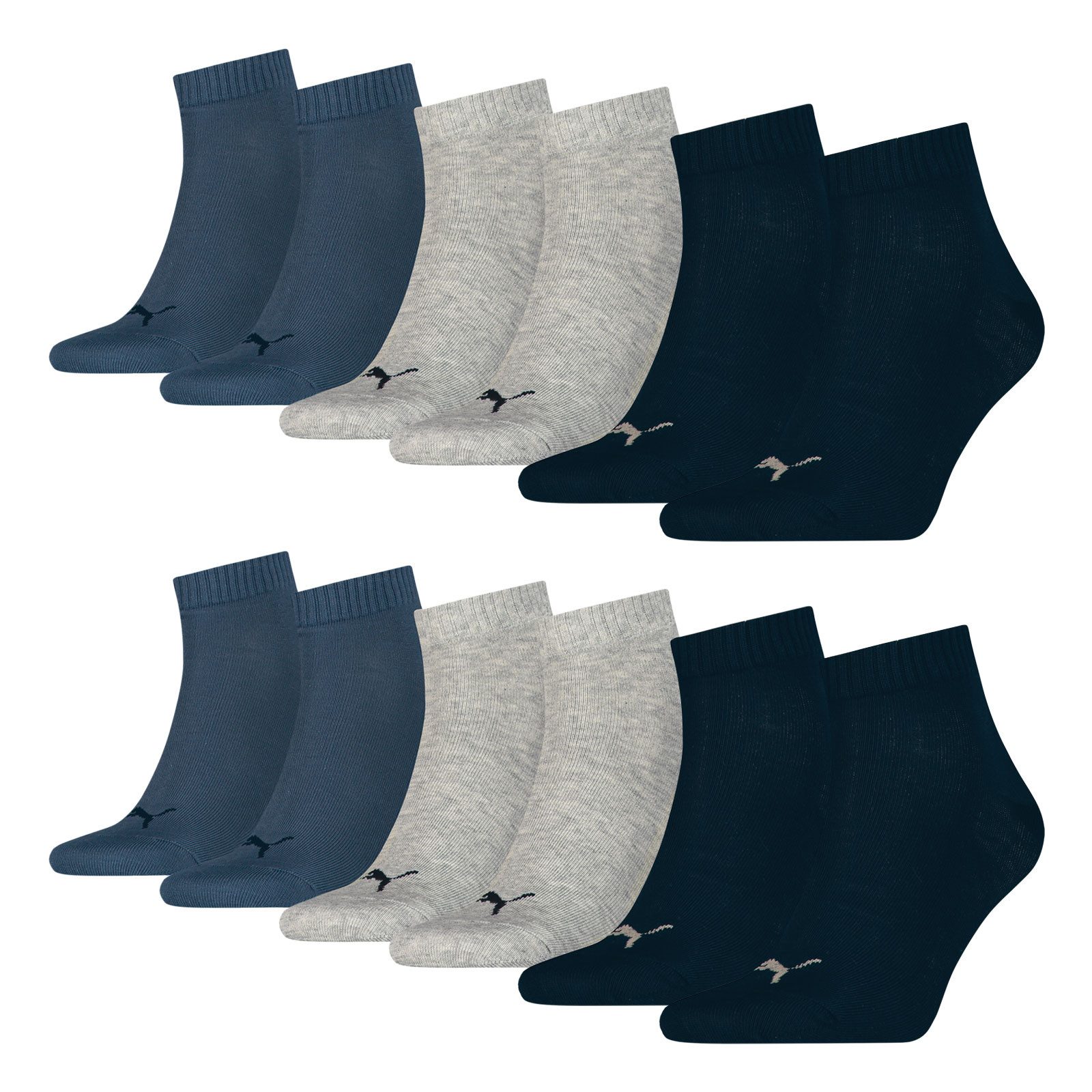 PUMA Freizeitsocken Quarter Socken (6-Paar) mit Cat-Logo und PUMA-Schriftzug