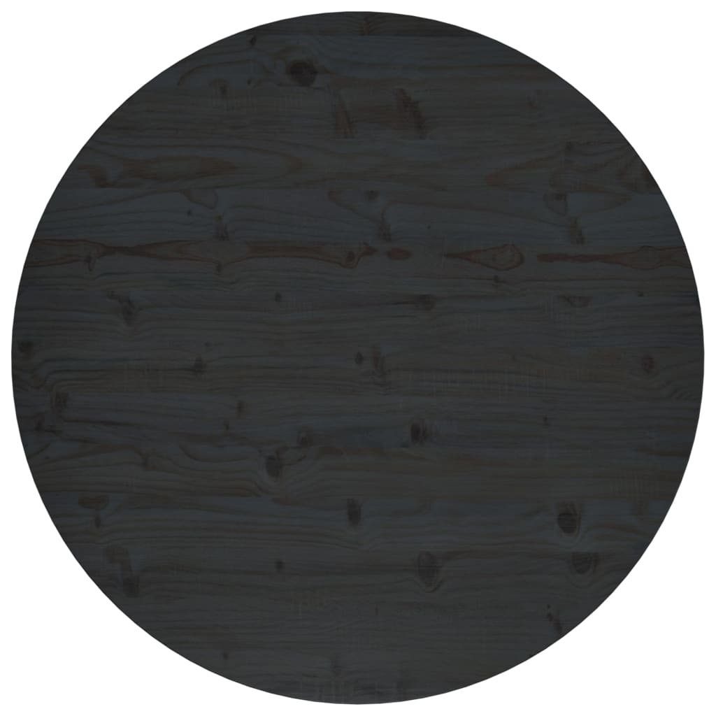 furnicato Tischplatte Schwarz Ø90x2,5 cm (1 St) Massivholz Kiefer