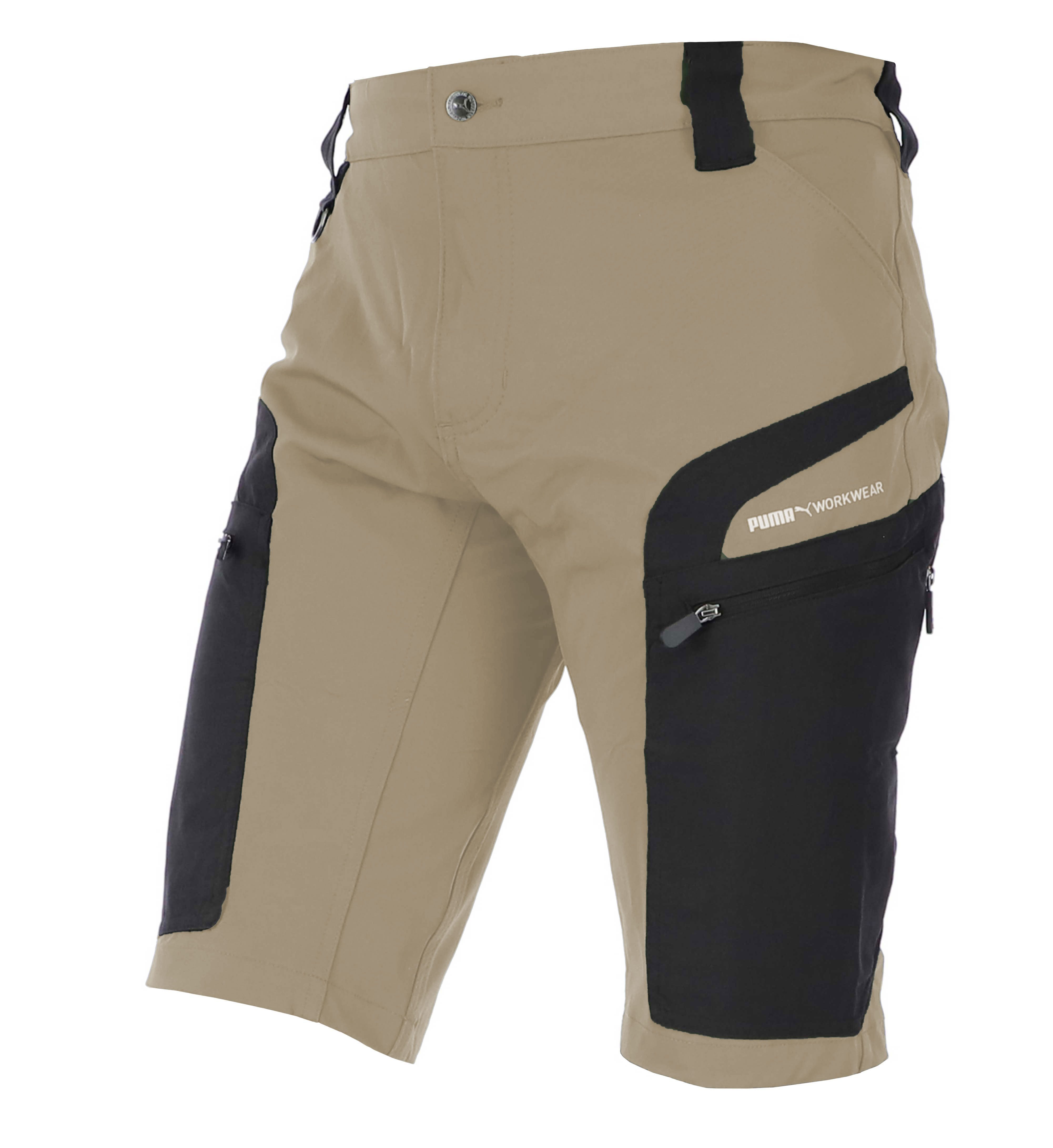 PUMA Workwear Trekkinghose PRO ONE ADVENTURE Outdoor Shorts Herren - Mit D-Ring - 4-Wege Stretch Robuste Wanderhose Herren kurz - Outdoor Hosen Herren