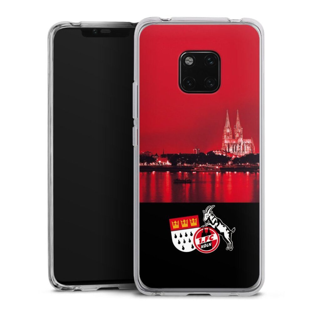 DeinDesign Handyhülle Skyline 1. FC Köln Offizielles Lizenzprodukt Skyline Köln Rot, Huawei Mate 20 Pro Silikon Hülle Bumper Case Handy Schutzhülle