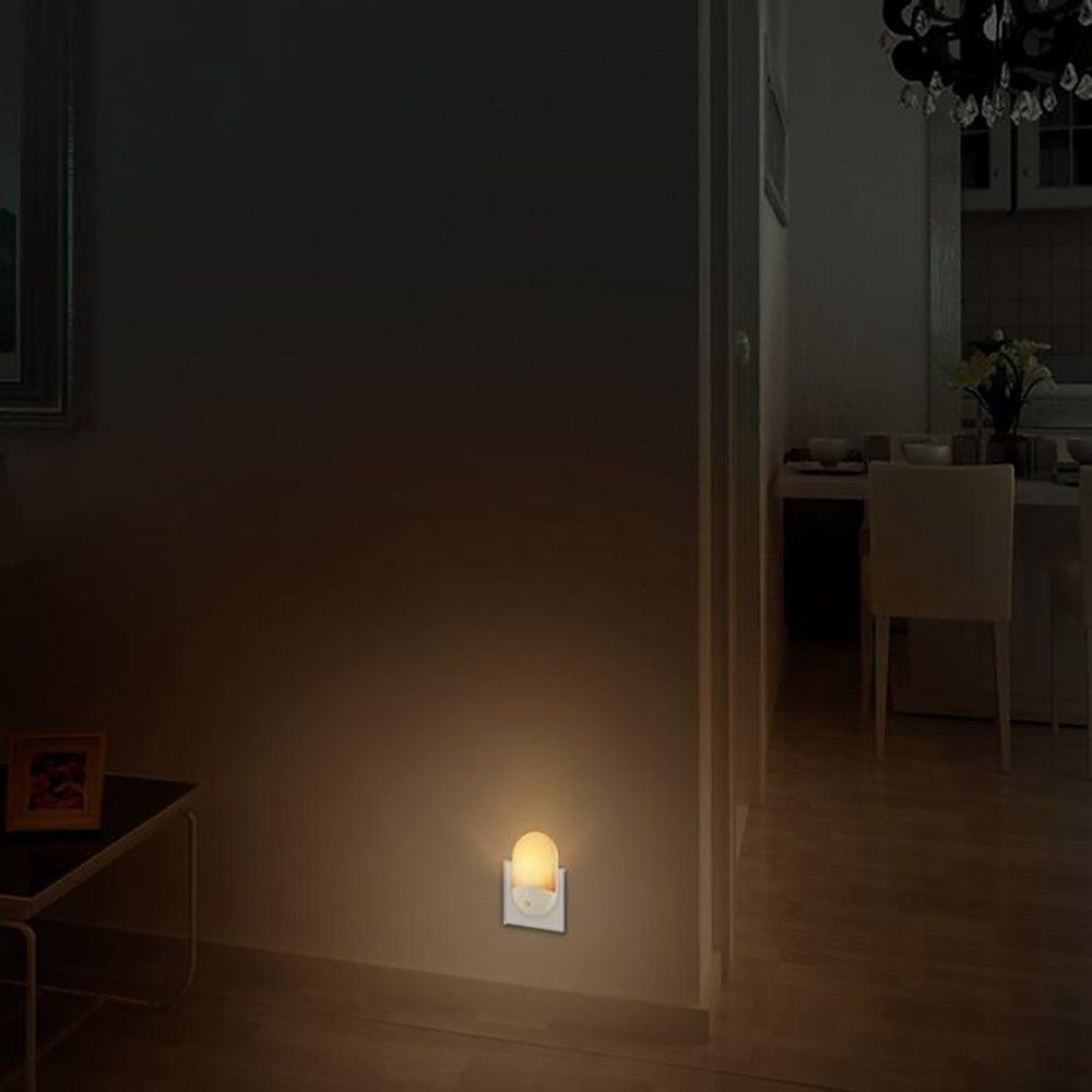 GelldG LED Nachtlicht Nachtlicht Steckdose Dämmerungssensor Warm weiß mit