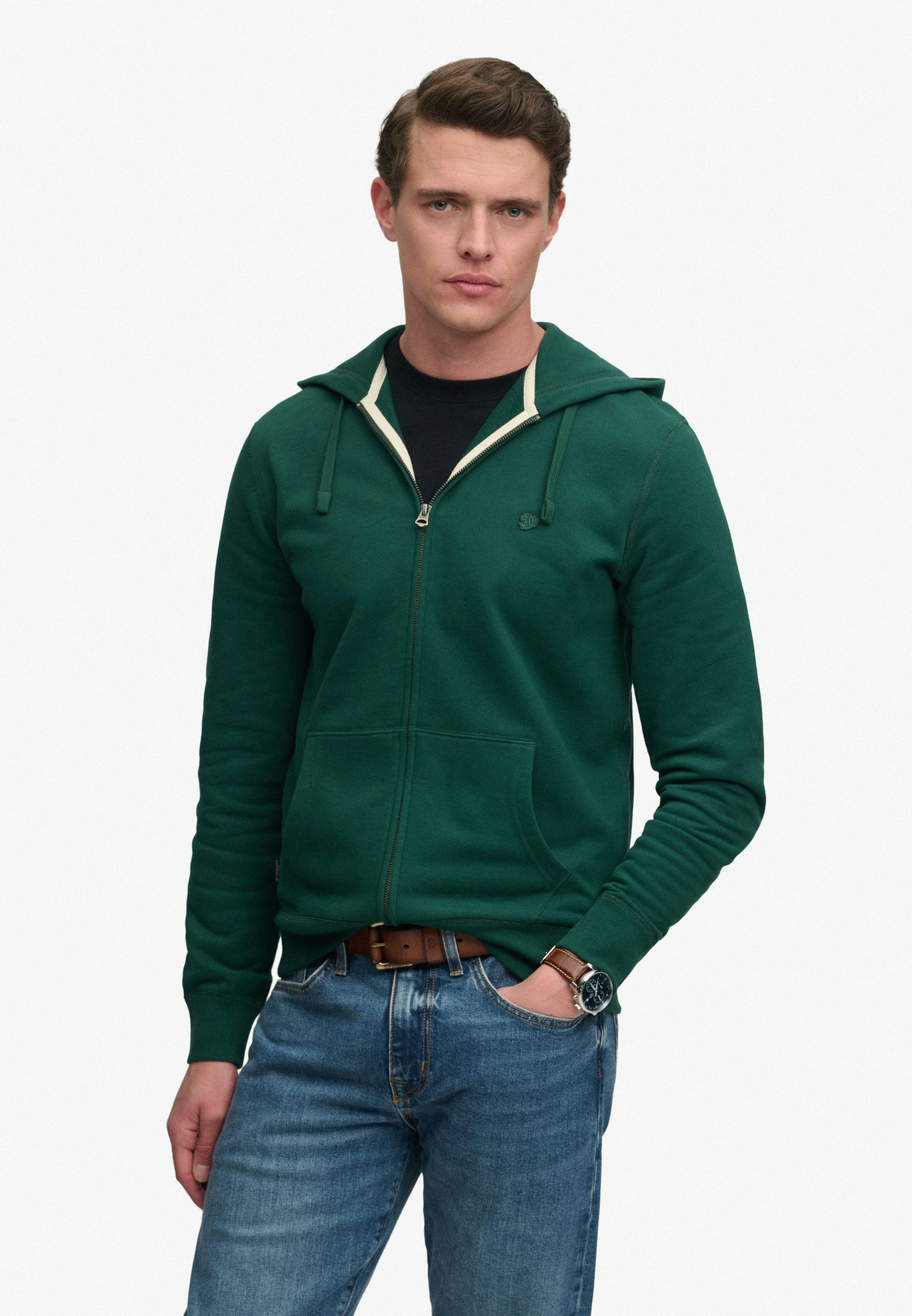 Superdry Kapuzensweatjacke ESSENTIAL SDCO LOGO ZIPHOOD Baumwollmischung, regular fit