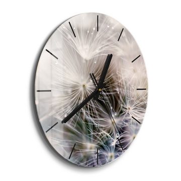 DEQORI Wanduhr 'Detailaufnahme Pusteblume' (Glas Glasuhr modern Wand Uhr Design Küchenuhr)