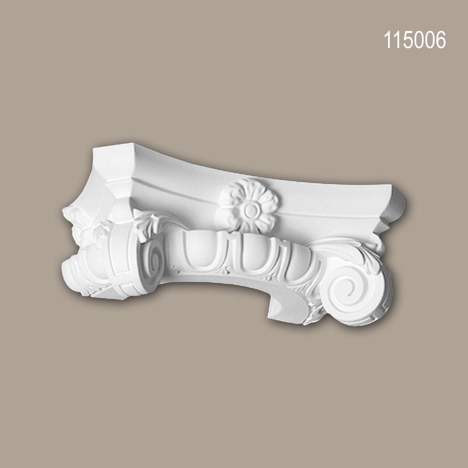 Stucksäule, St., Kapitell, vorgrundiert, Profhome Ionisch Dekosäule), Säule, weiß, 1 (Halbsäulen 115006 Zierelement, Stil: Wanddekoobjekt