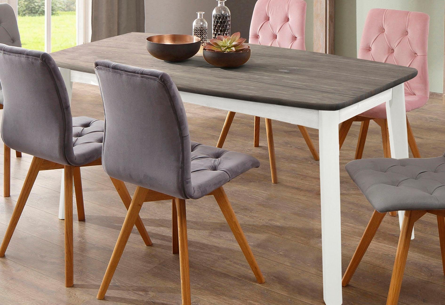 Home affaire Esstisch "Palermo" mit Auszugfunktion, aus Massivholz, FSC zer günstig online kaufen