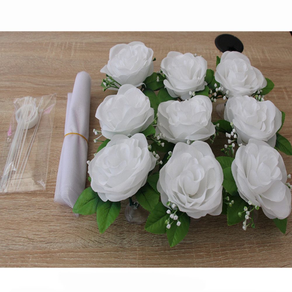 Kunstblumenstrauß Autoschmuck Hochzeit Deko, Autoschleifen Hochzeit Auto Deko, Coonoor, für Blumenschmuck Hochzeit Party – Bild 2 von 5