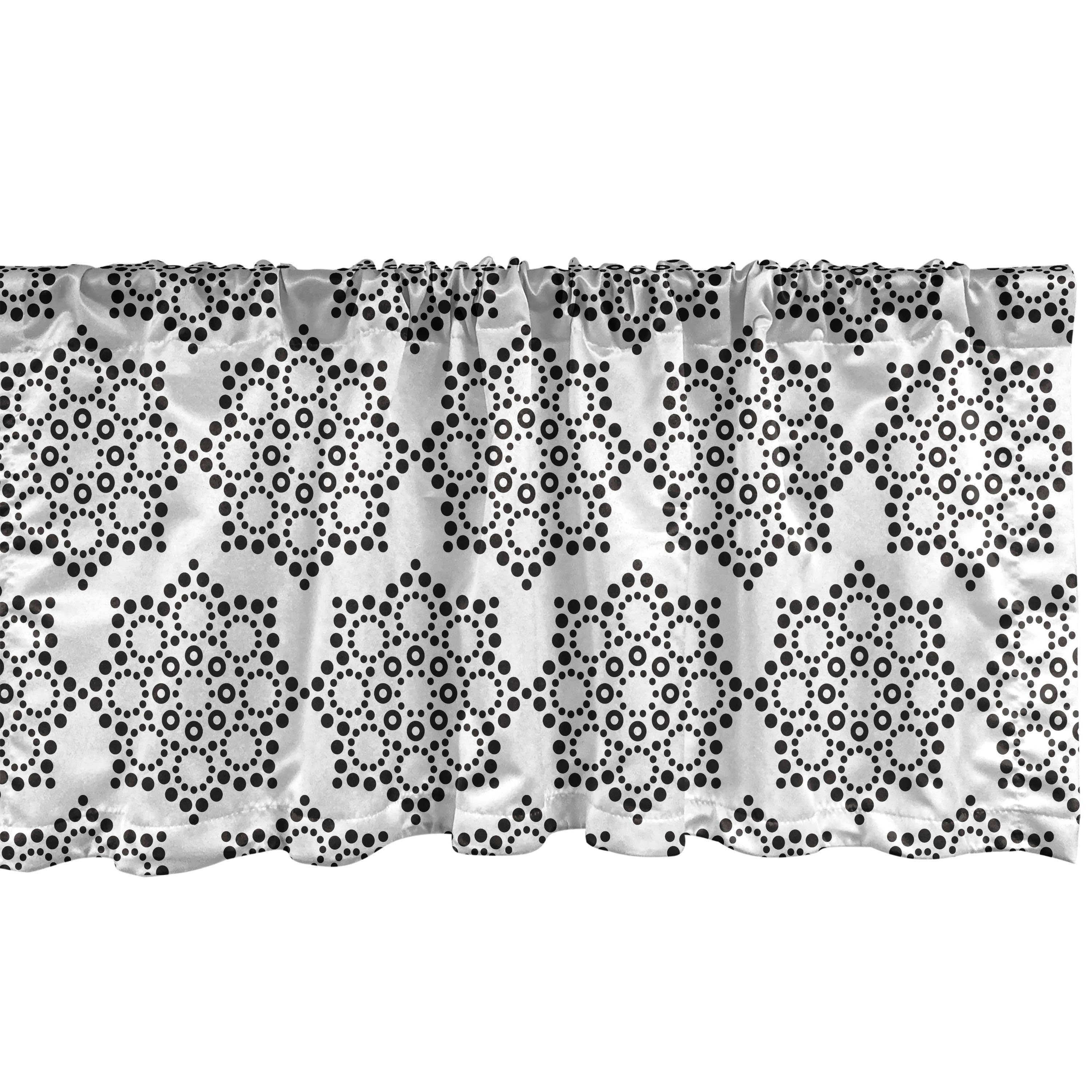 Scheibengardine Vorhang Volant für Küche Schlafzimmer Dekor mit Stangentasche, Abakuhaus, Microfaser, Aboriginal Dotwork Blumenmotiv