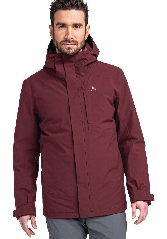 Schöffel Winterjacke Auerspitz 3in1 (wasser- und winddicht, atmungsaktiv) weinrot Herren