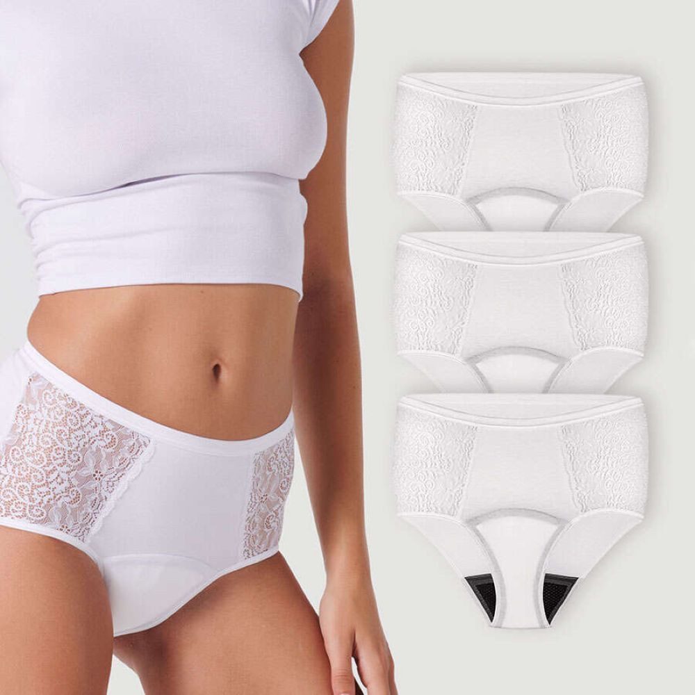 siegmund care Inkontinenz-Pants Damen Hipster mit Spitze seitlich, 60 ml in 24 Stunden, L Gr., 3-St.