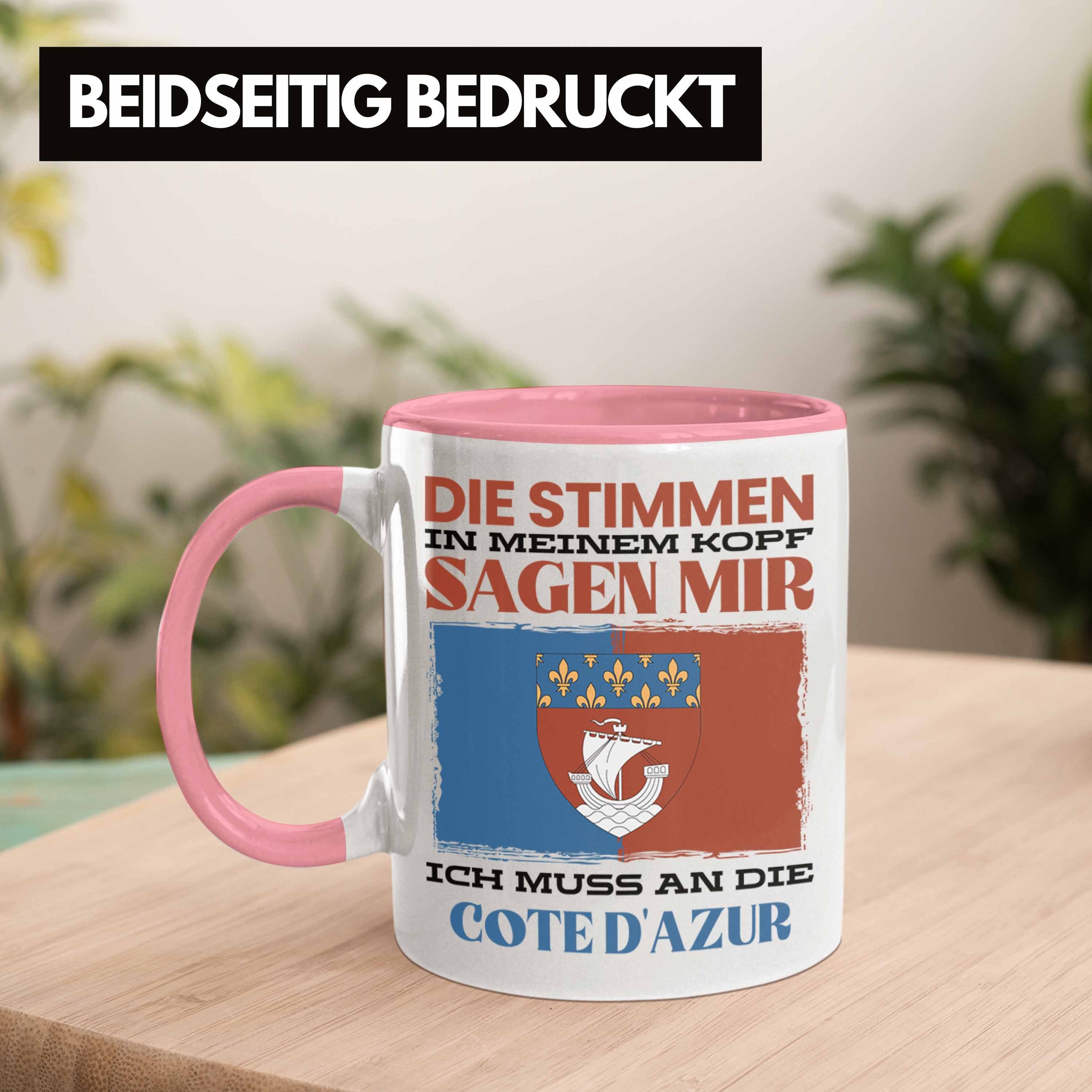 Trendation Tasse Rosa - Spruch Urlaub Heimat D'azur Trendation Cote Tasse Frankreic Geschenk