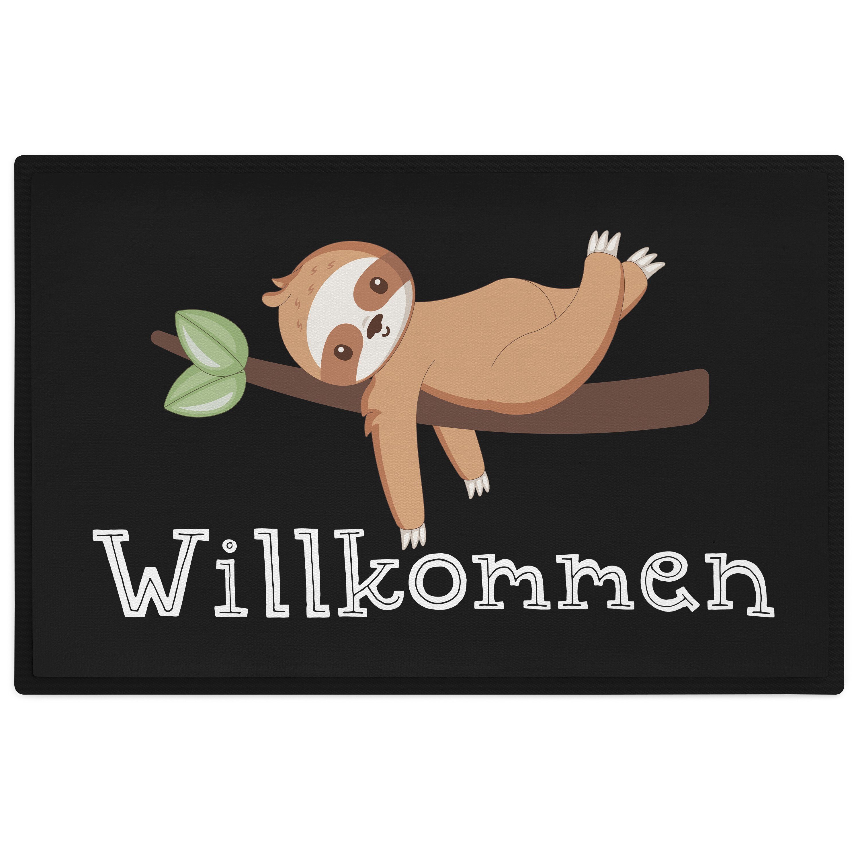 Trendation Fußmatte Willkommen Faultier Fußmatte Schmutzfangmatte Geschenk Lustige Grafik