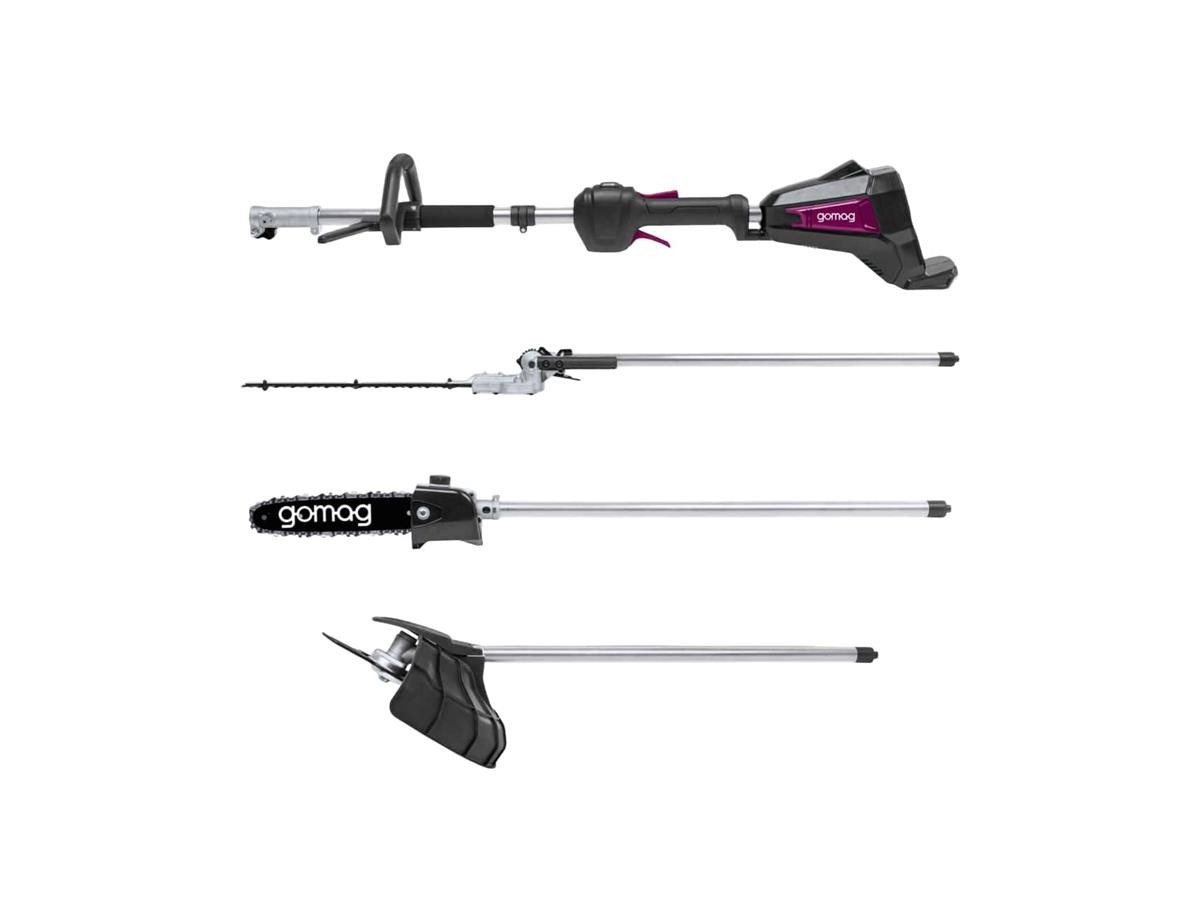 Gomag Garten-Multifunktionsgerät GO-GMG400BL, 4-in-1, Solo, ohne Akku und Ladegerät, 20V Rasentrimmer Heckenschere Hochentaster