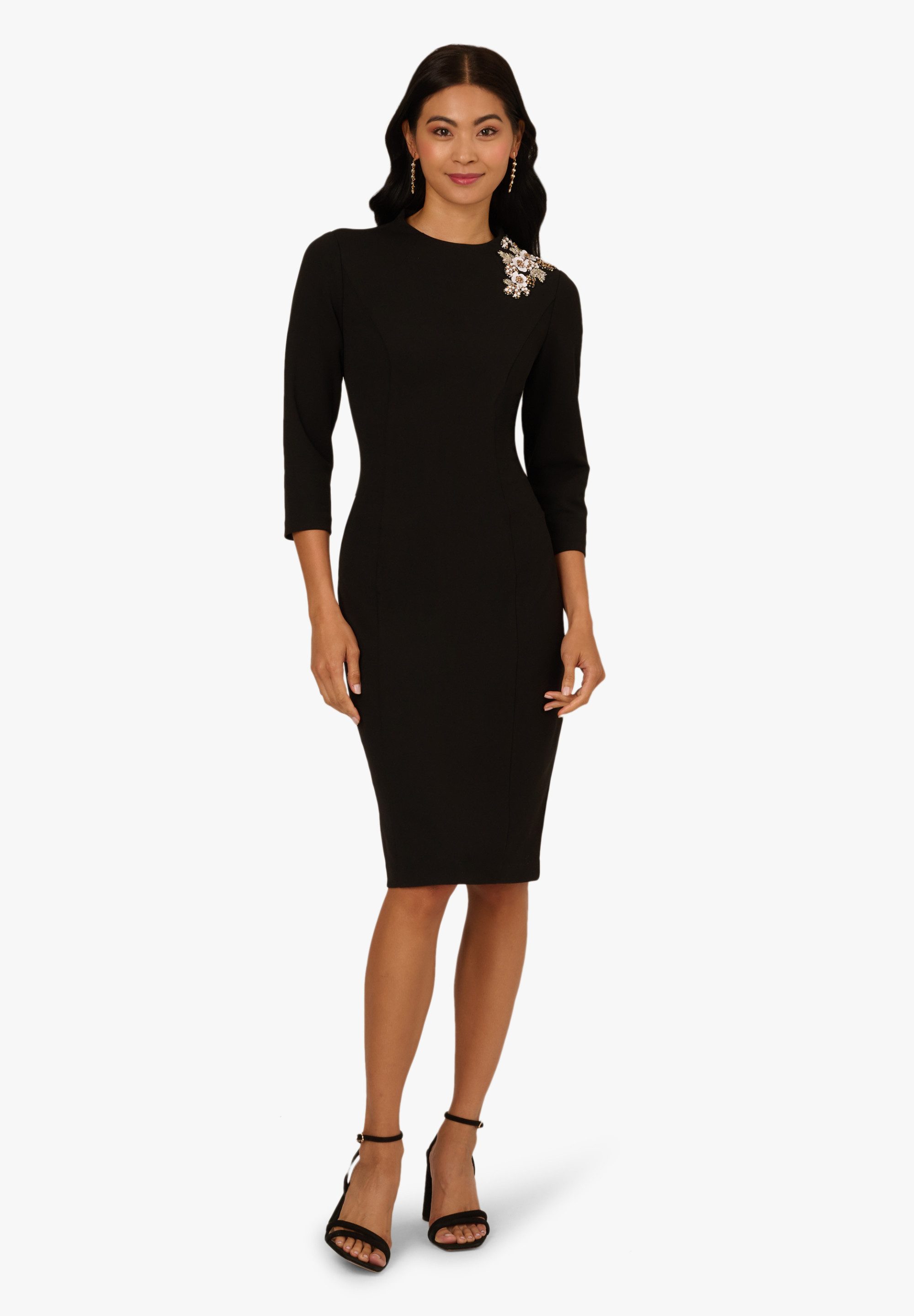 Adrianna Papell Abendkleid 3D Floral Mockneck Short Dress Cocktailkleid mit günstig online kaufen