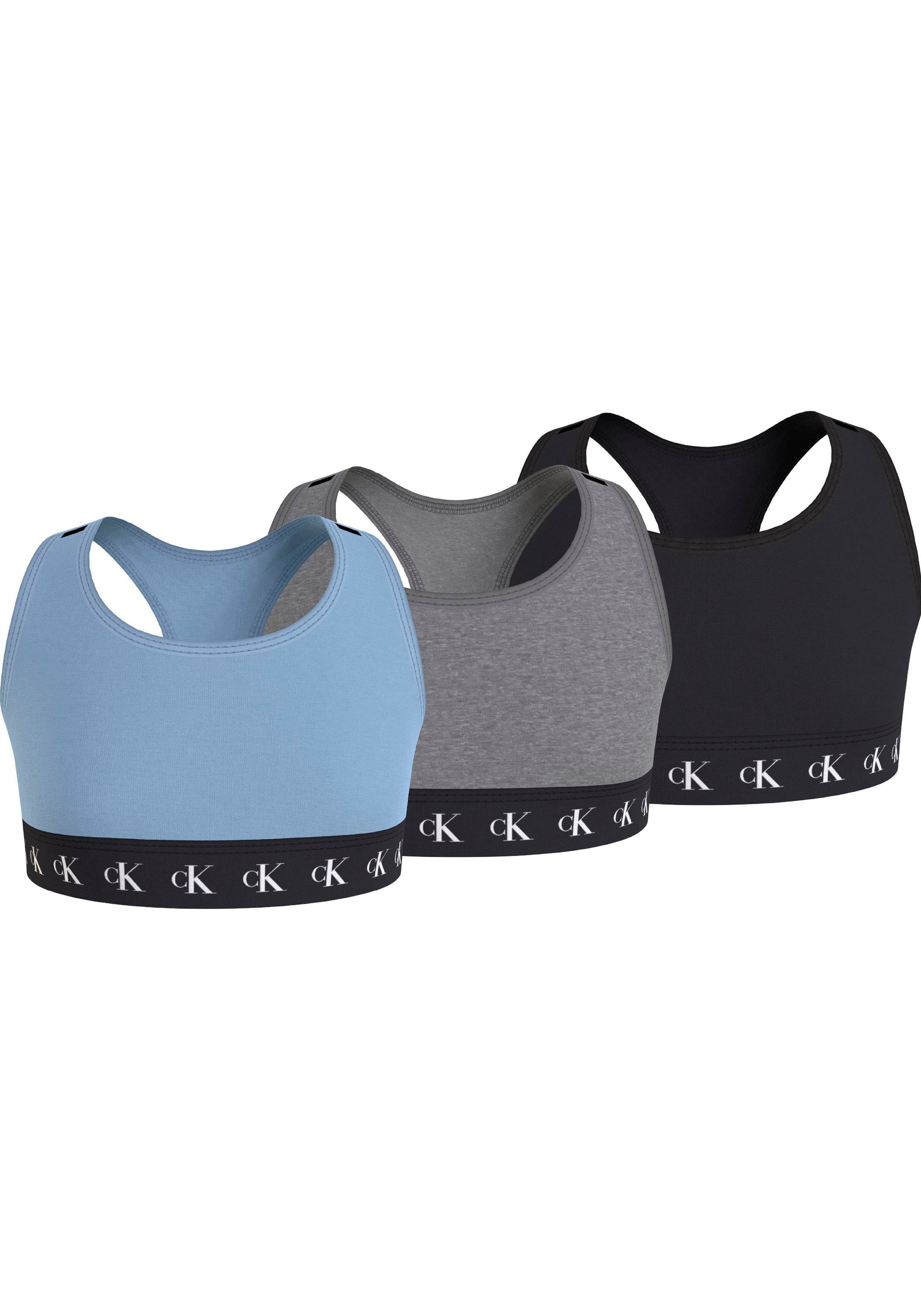 Calvin 3er-Pack) Bralette (Packung, Markenlabel Klein am Underwear BRALETTE 3PK Bund 3-tlg., mit