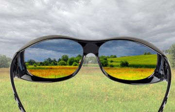 FALINGO Sonnenbrille Sonnenüberbrille Überzieh Sonnenbrille Überbrille Überziehbrille FLEXI EDITION polarisiert UV 400