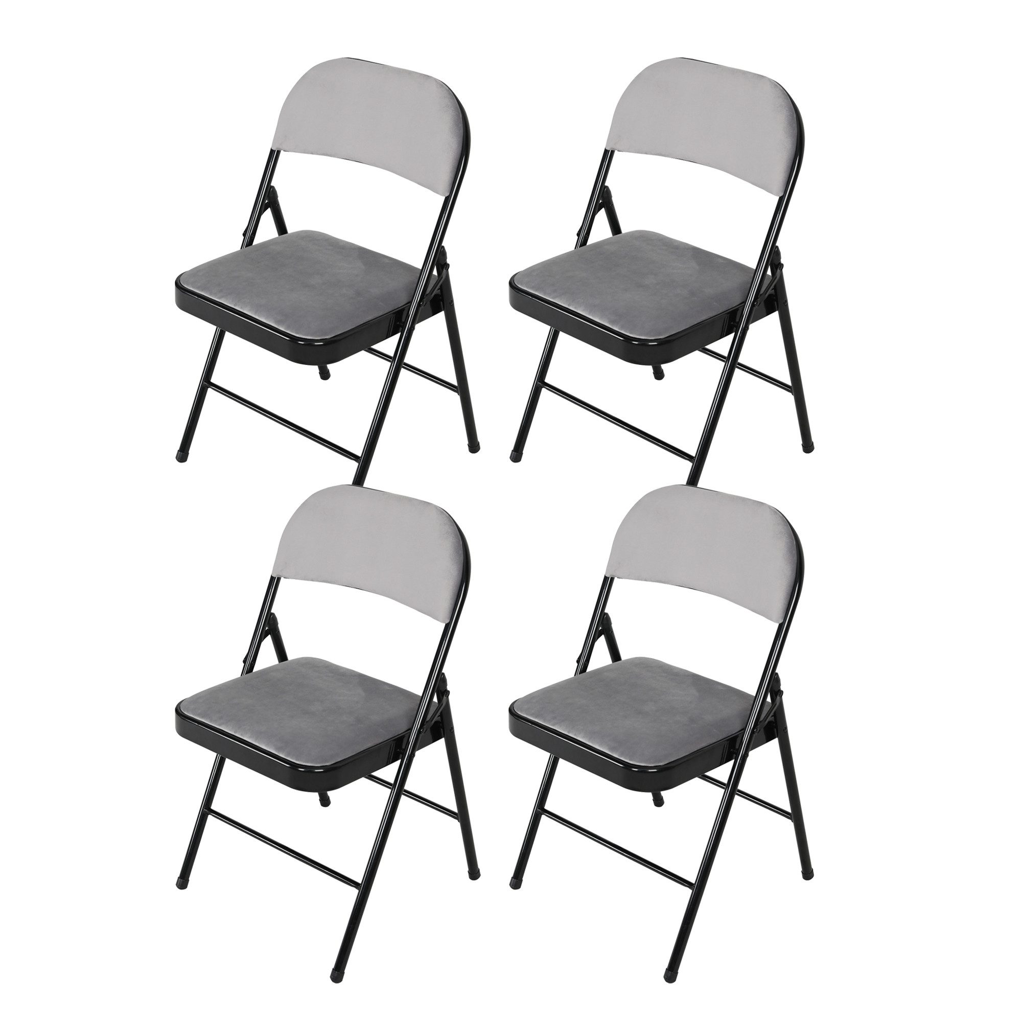 HTI-Living Klappstuhl Klappstuhl Wedigo Velvet Grau 4er-Set (Set, 4 St), Gästestuhl Familienfeiern Firmenveranstaltungen