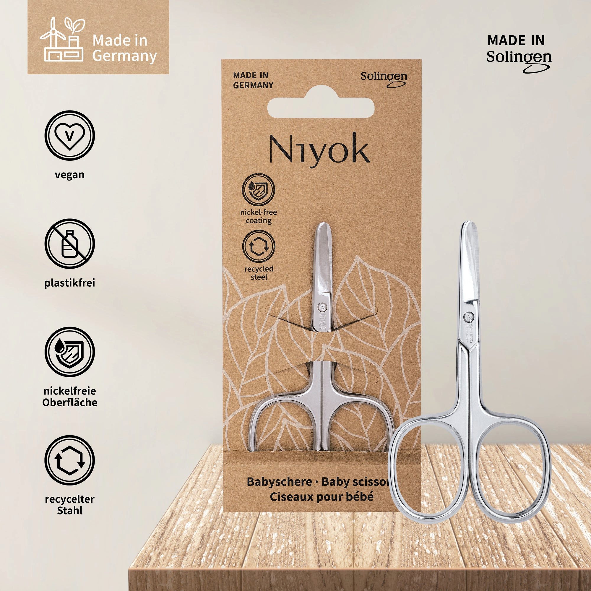 Niyok Baby-Nagelschere für Babys & Kinder, sicher & präzise für sanfte Baby Nagelpflege, nickelfrei, abgerundete Spitze