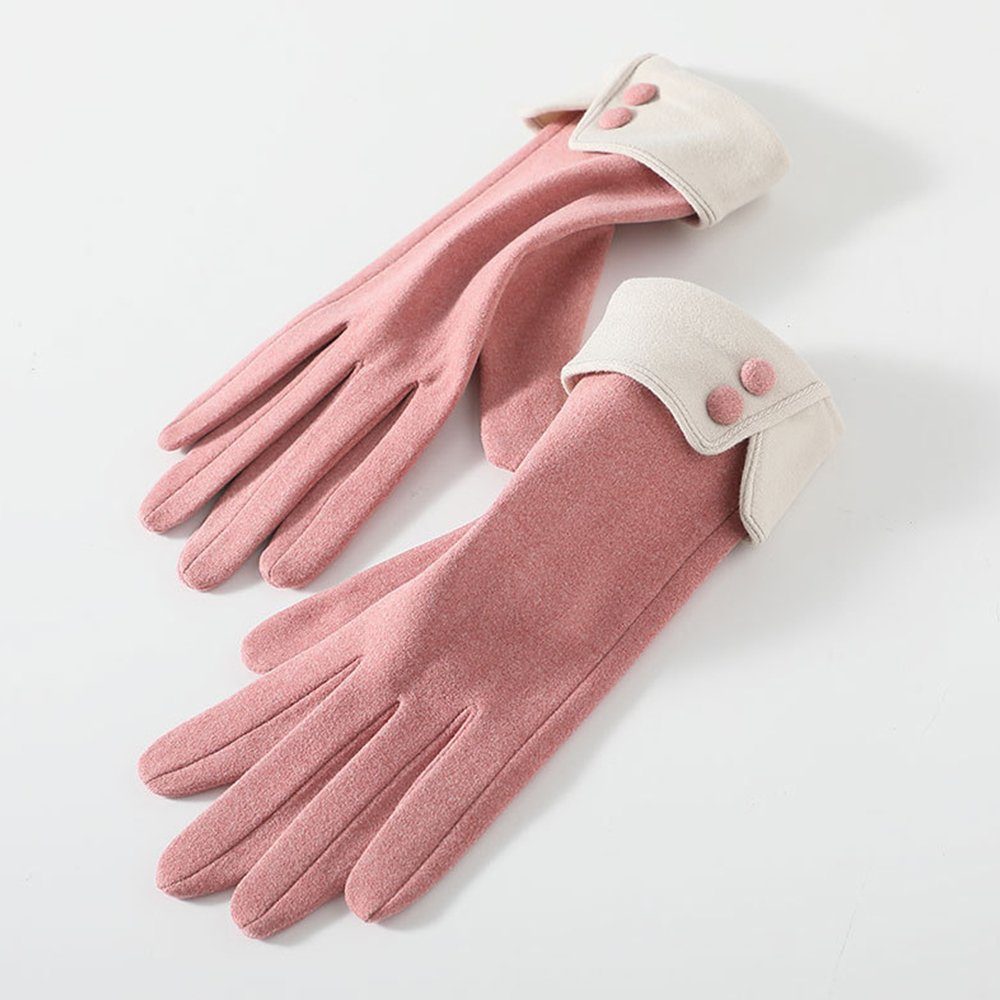 ZanMax Fahrradhandschuhe 1 Paar Outdoor Handschuhe Winter Warm Touchscreen Handschuhe Rosa