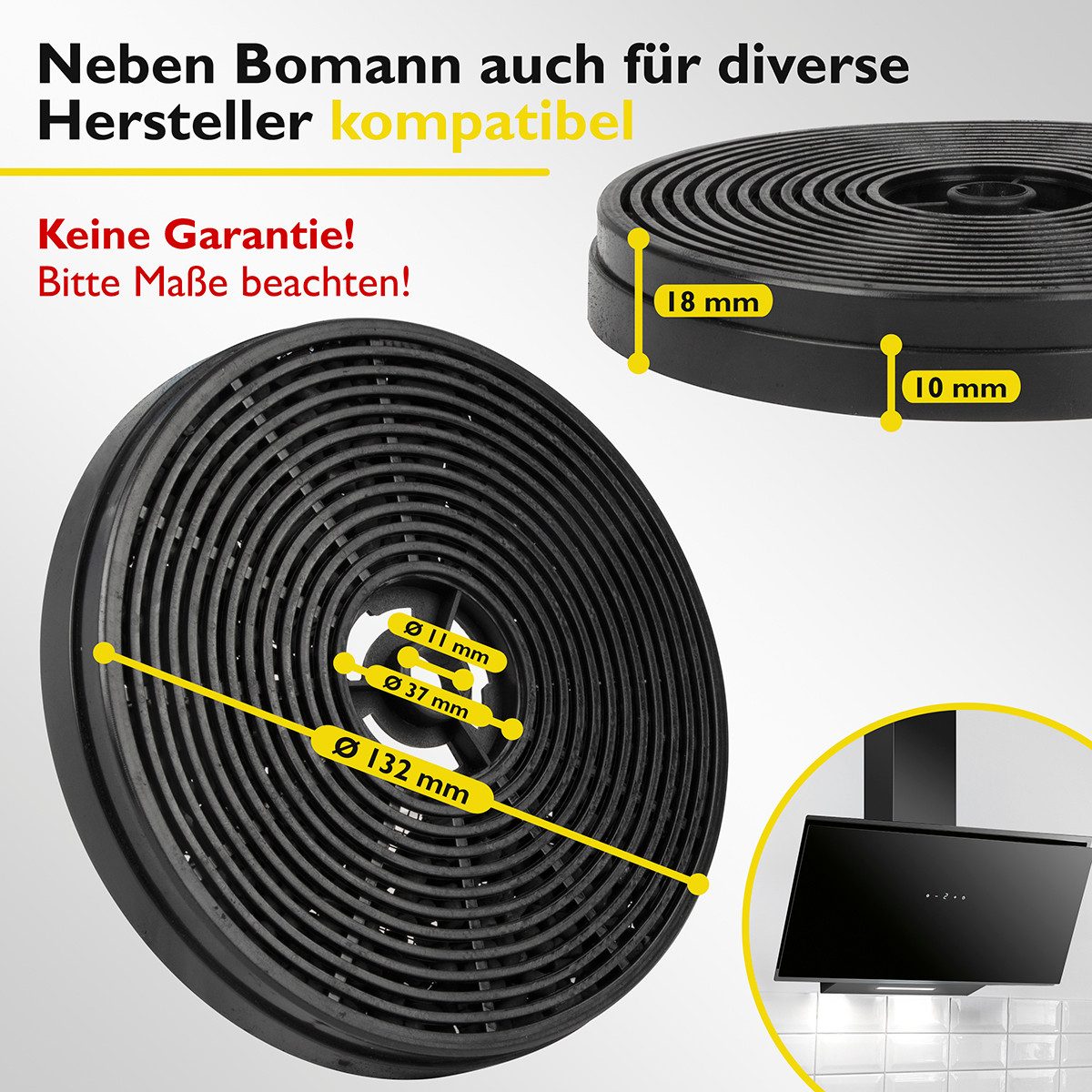 BOMANN Aktivkohlefilter KF 575, 2er Set, für DU 7612 G