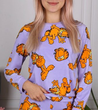 Sarcia.eu Pyjama Garfield Damen Schlafanzug mit langen Ärmeln, lila